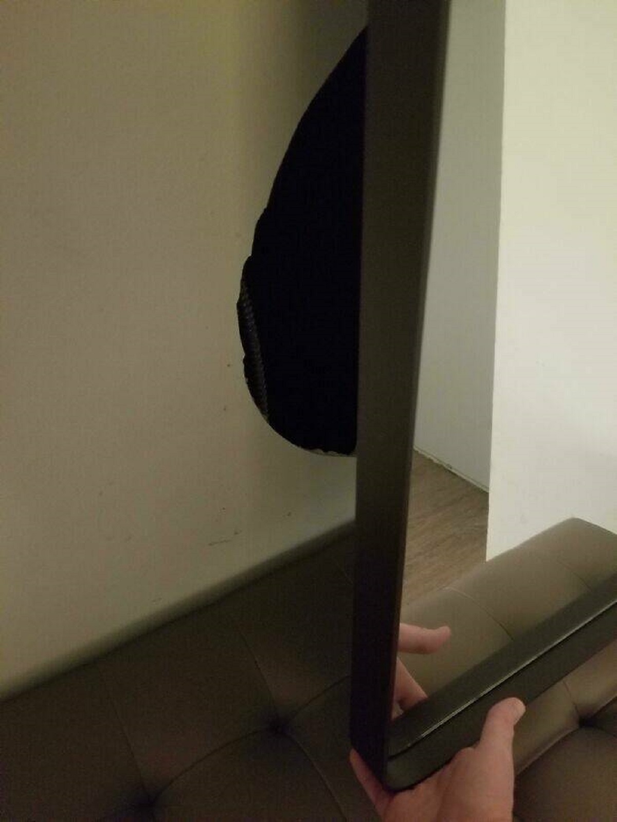 "Saw The Full Mirror In My Hotel Room Randomly Shake And Discovered This Space In The Wall Behind It"