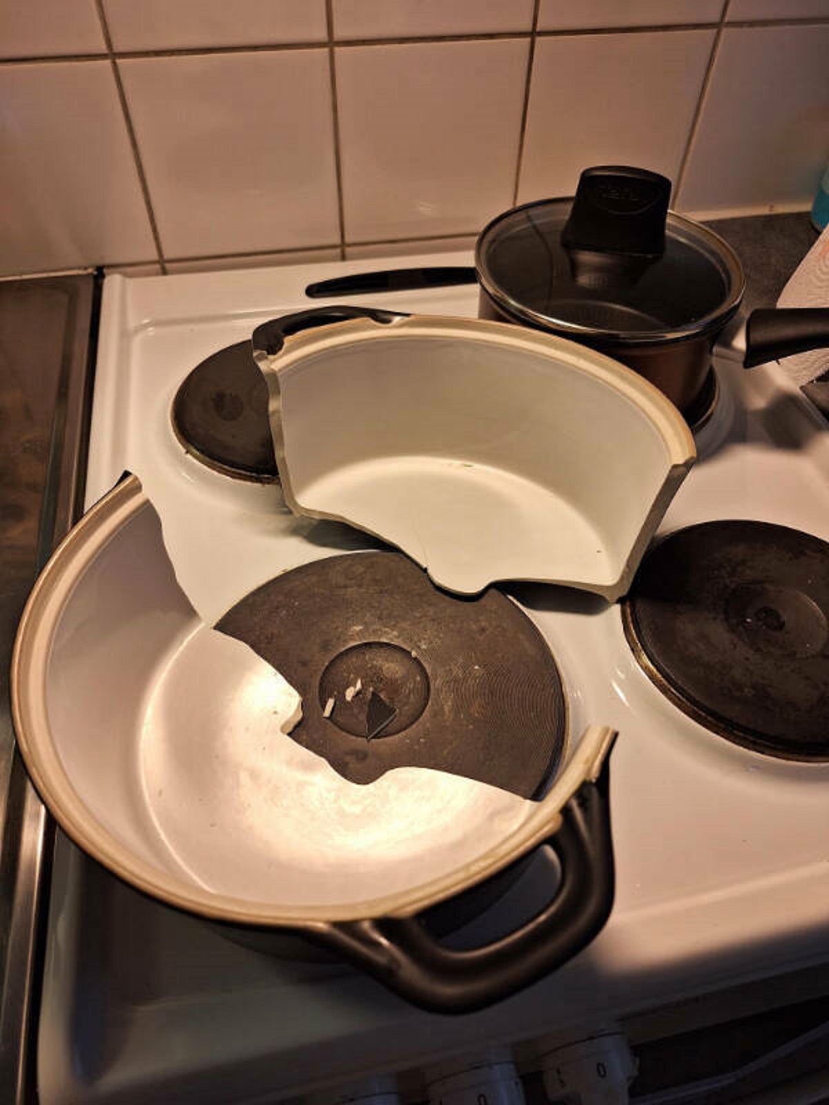 “My favorite pot exploded while warming up.”