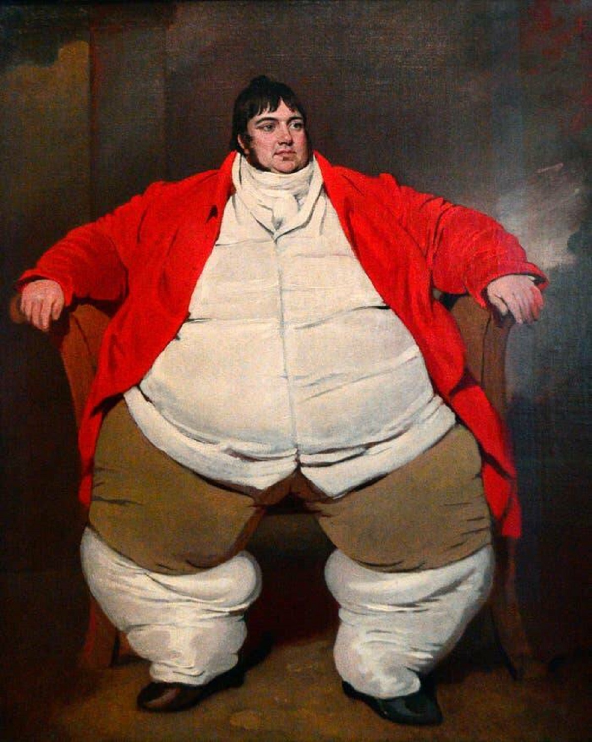 This is Daniel Lambert, a British man who was known as the world's heaviest person in the 18th century. He weighed over 700 pounds. Legend has it he once fought off a bear single-handedly.