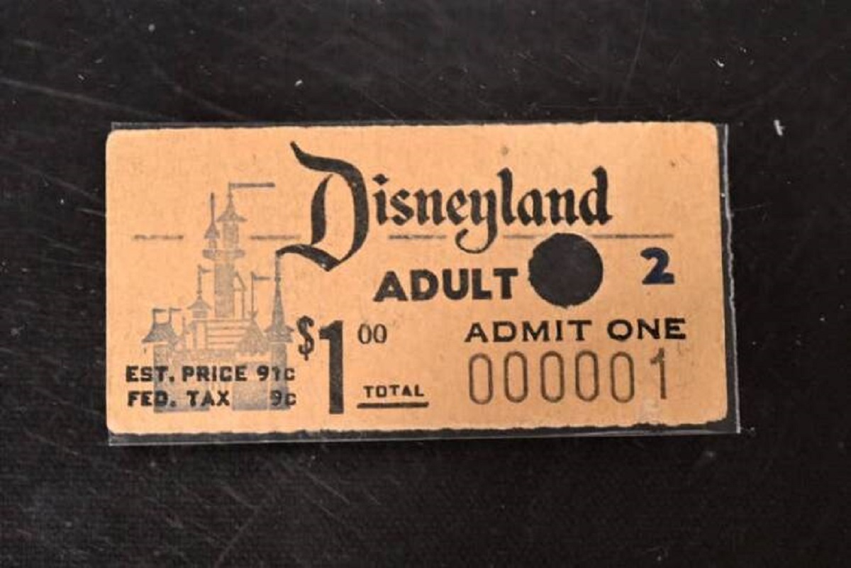 This is the first ever ticket sold for Disneyland, from 1955.
