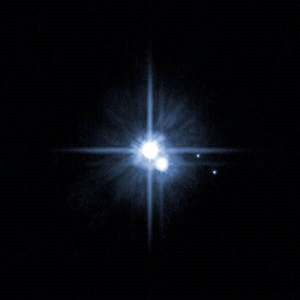 This is a picture of Pluto and its moons taken in 2006...