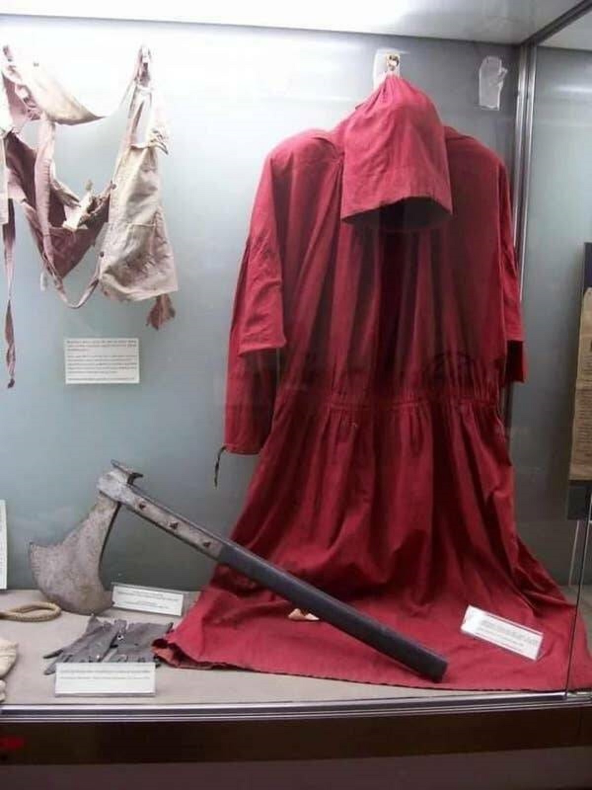 This is the executioner robe and axe of Giovanni Battista Bugatti, the official executioner of the Papal States in the 1800s: