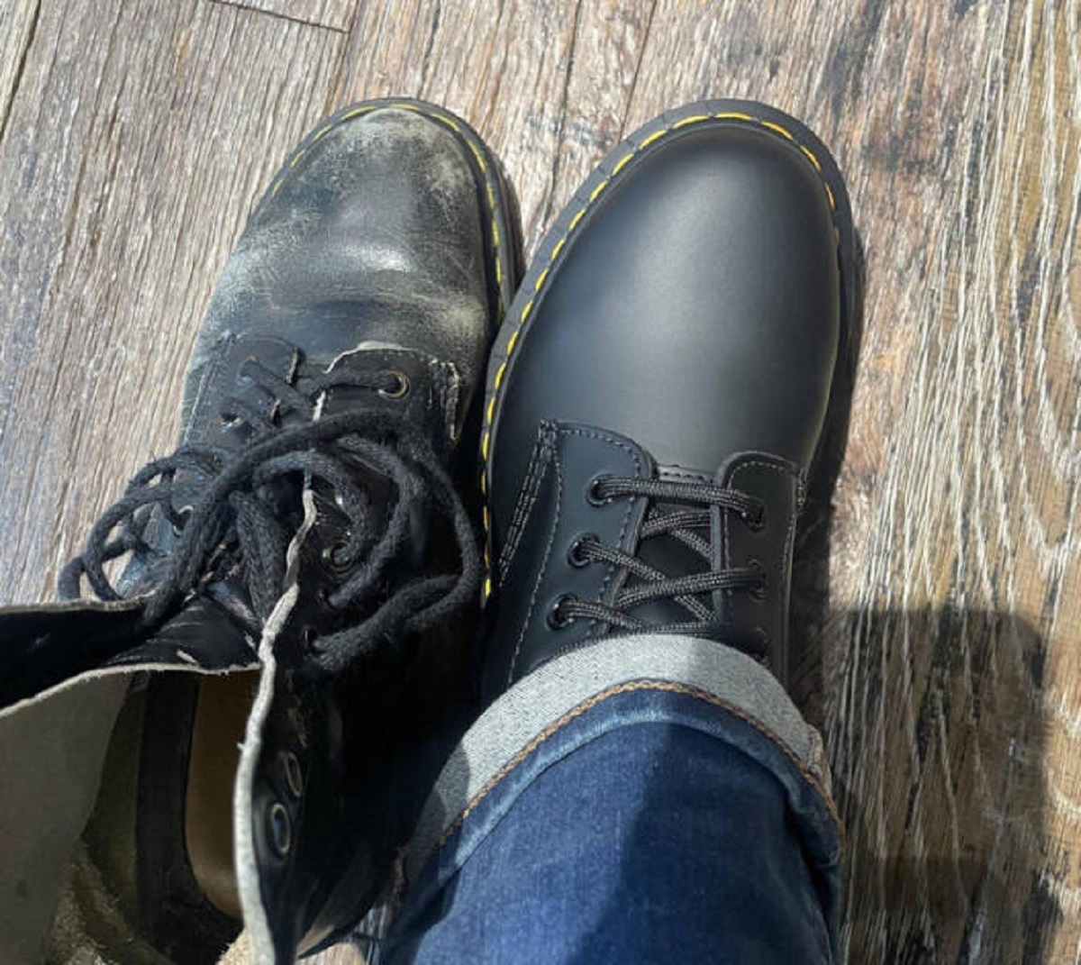 "30-year-old Dr. Martens vs new ones"