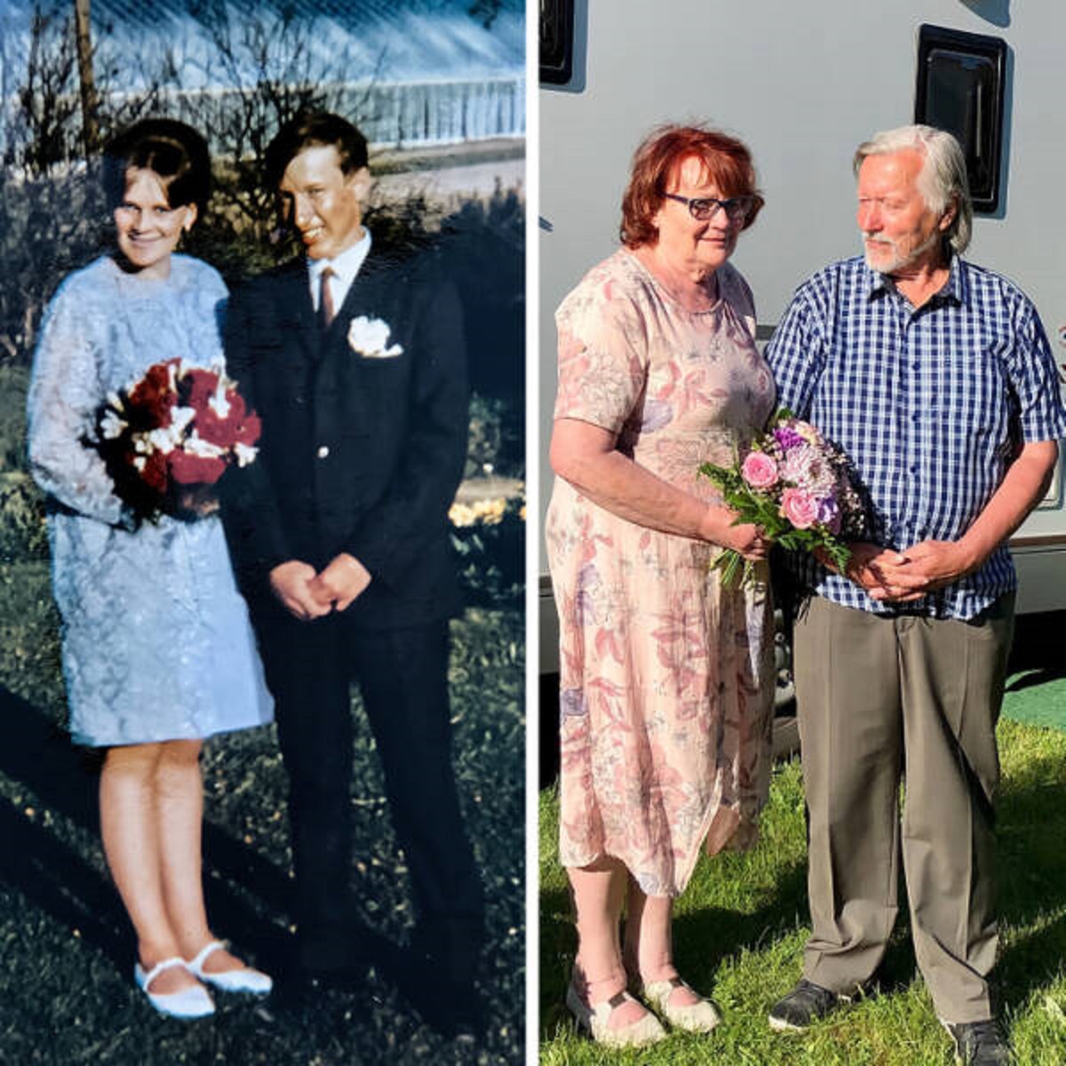 “The wife’s parents: 50 years together today, hats off.”