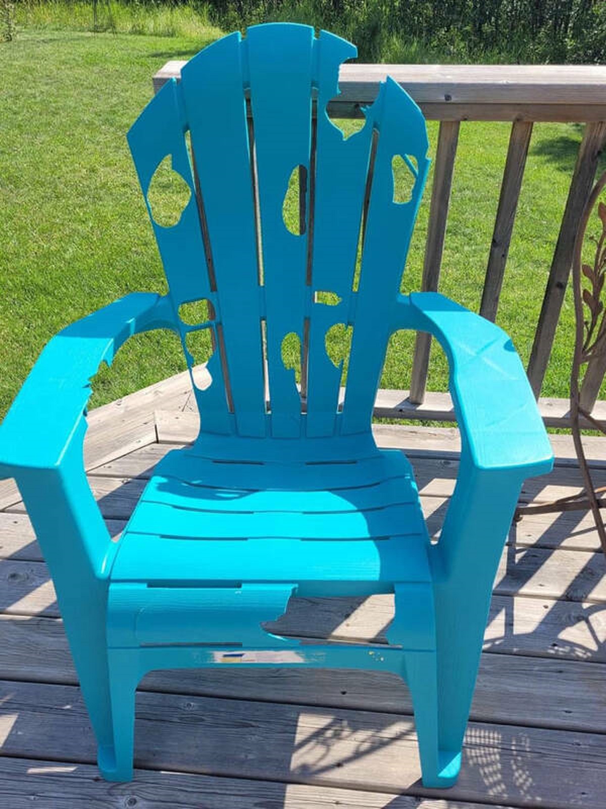“Hail damage to my grandparents’ patio chair”