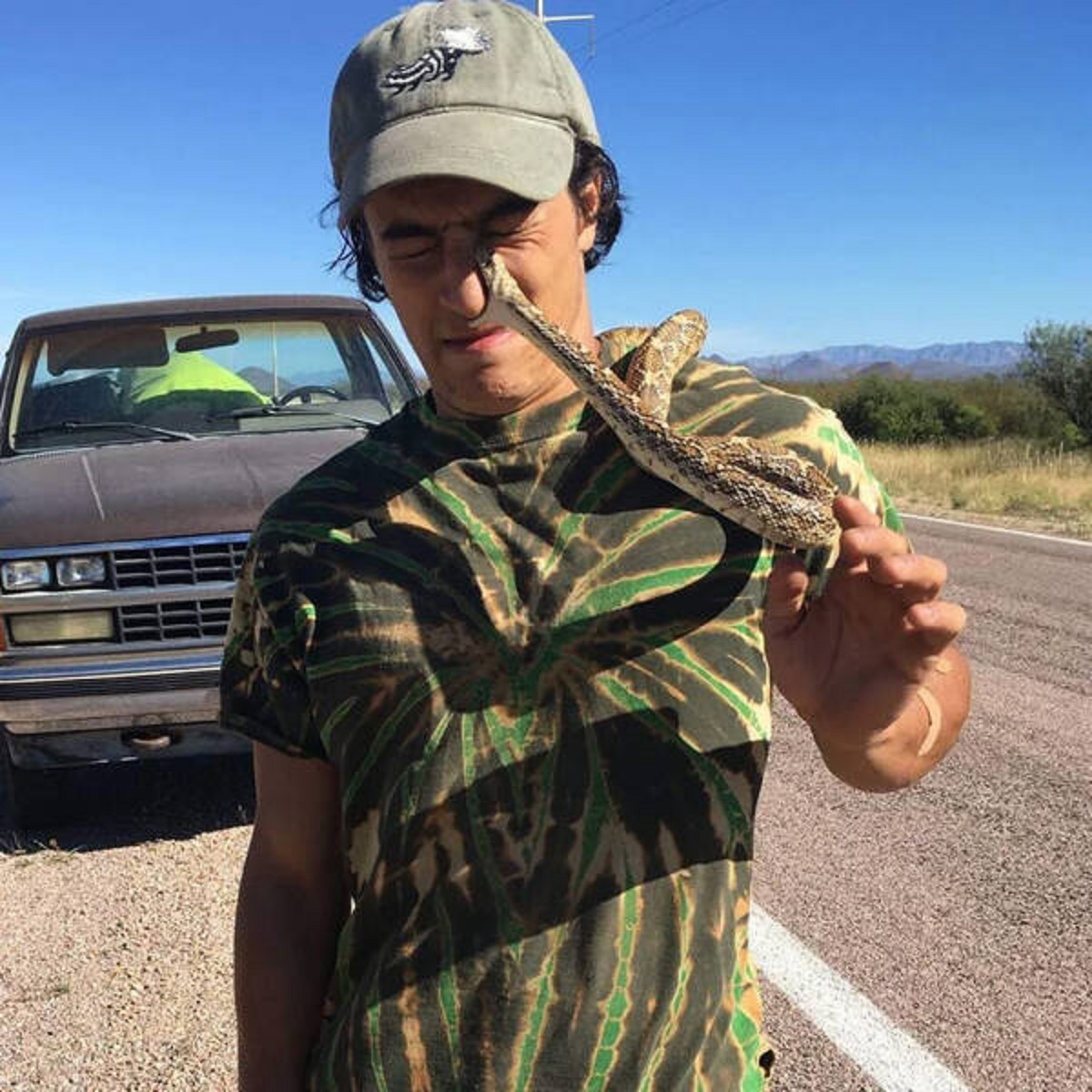“WCGW if I take a picture with this gopher snake I found in the road?”