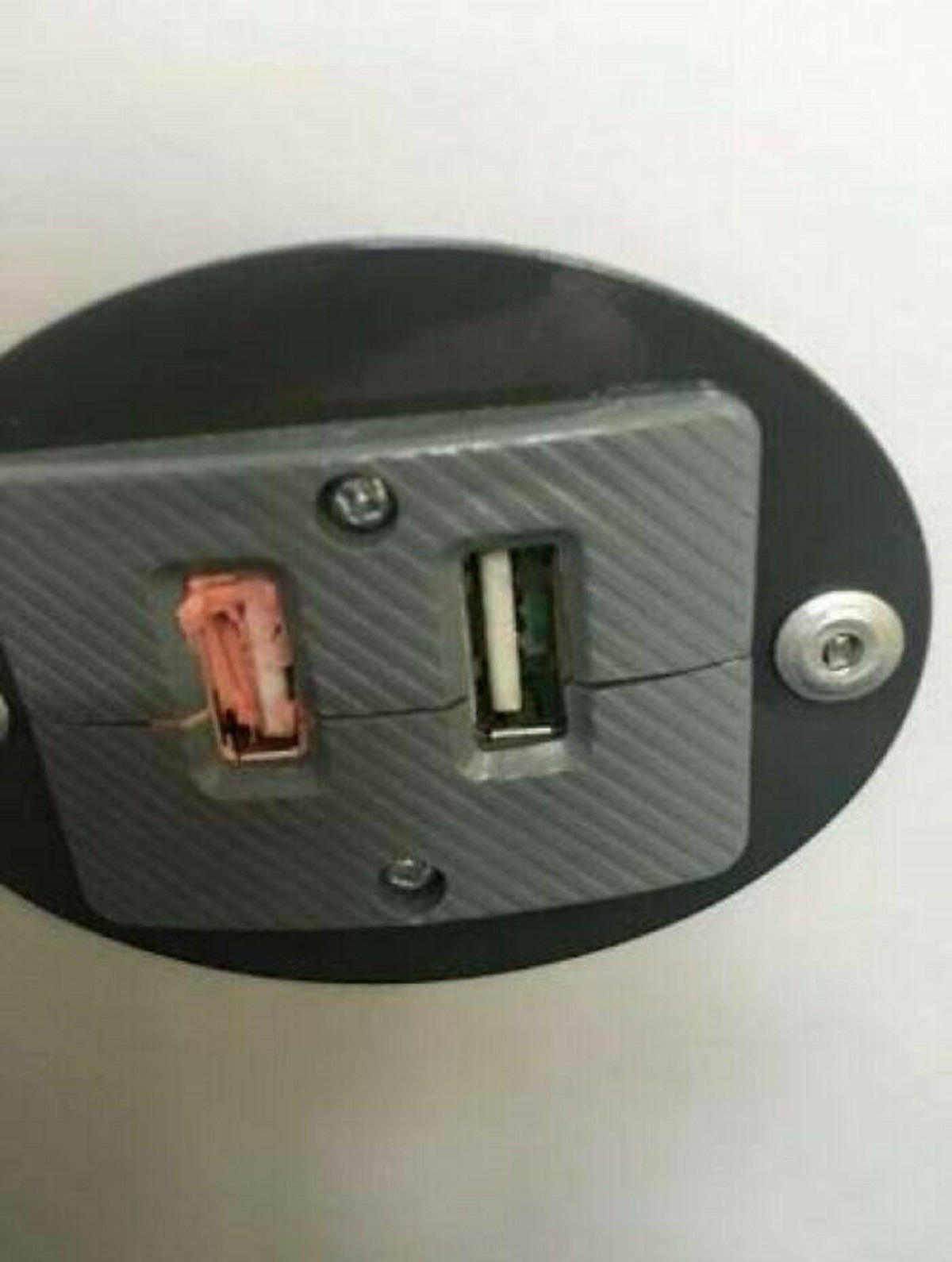 "People Who Put Gum On The USB Ports Of Public Transport"