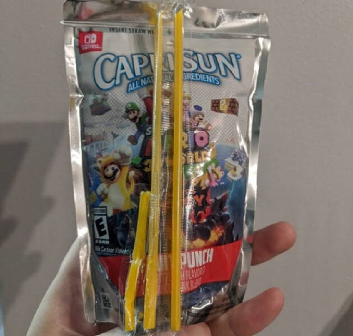 “My Capri Sun came with 2.5 straws.”