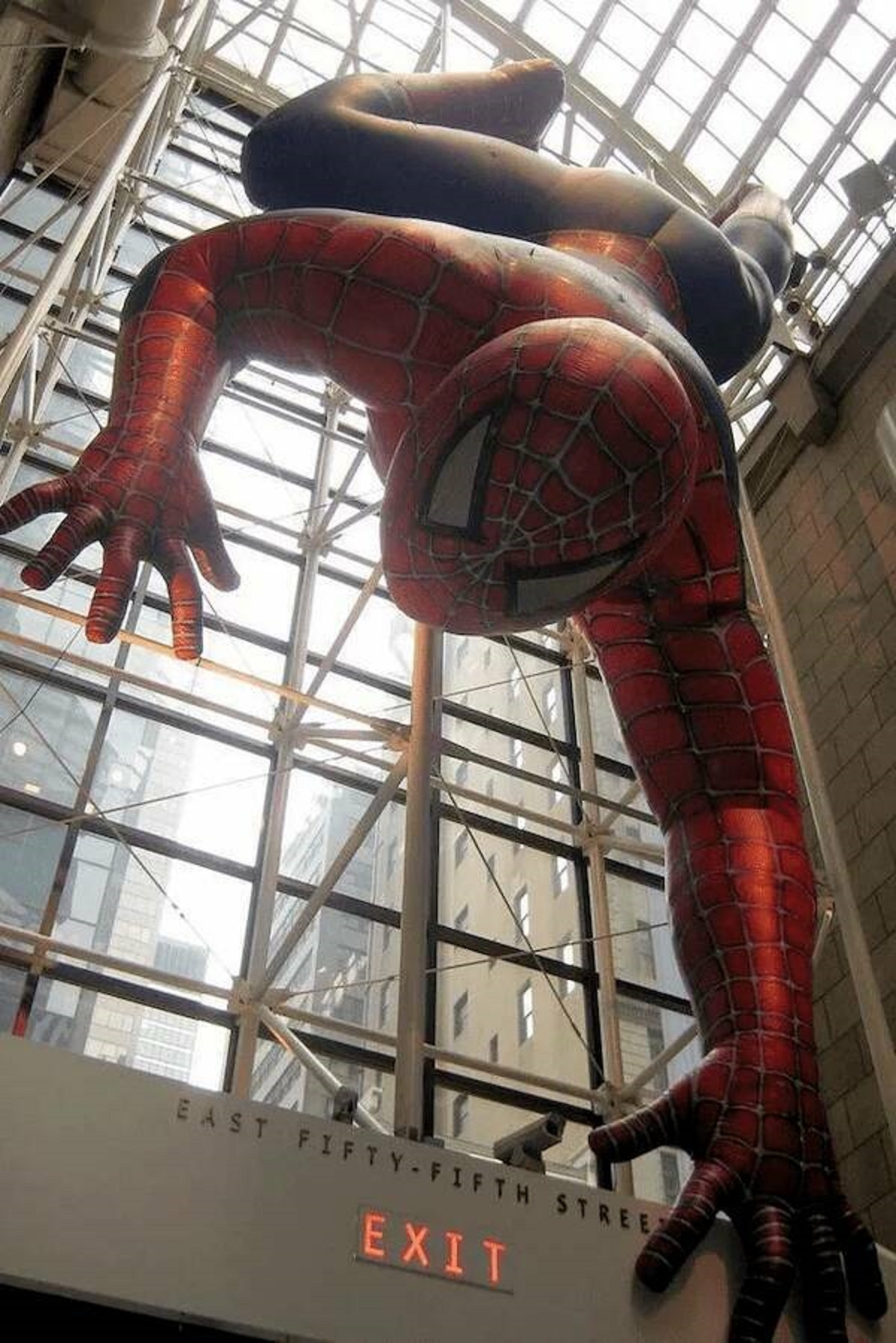 "Giant promotional Spidey for 2007’s Spider-Man 3 at Sony’s NY office."