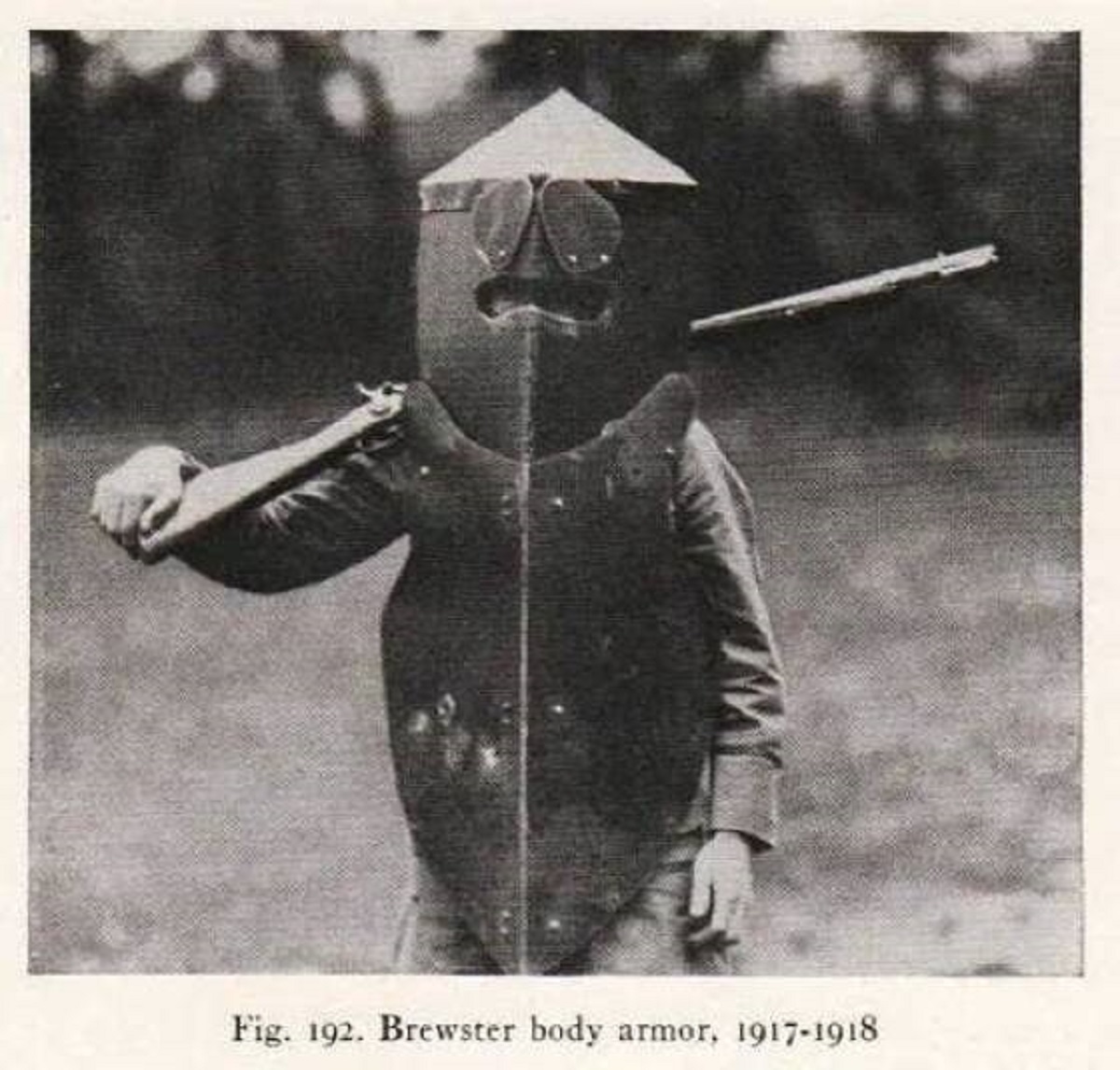 This the Brewster armor suit, one of the first fully functional suits of body armor designed for World War I combat: