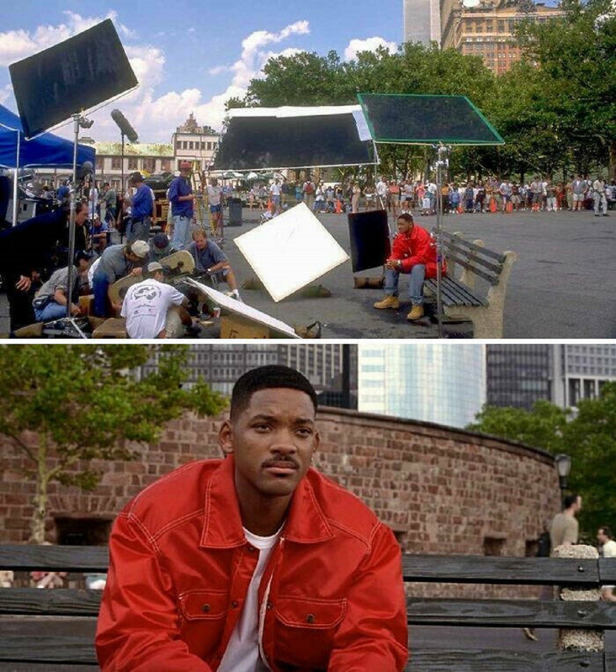 "Men In Black (1997) - All The Work That Goes Into Capturing A Shot Of Will Smith Sitting On A Bench"