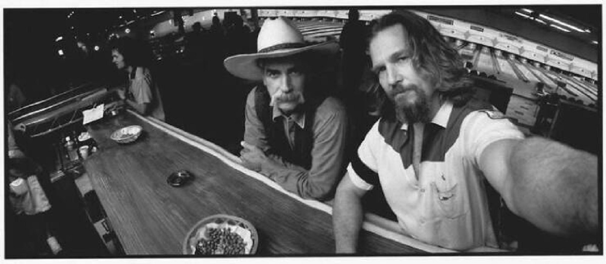 "Jeff Bridges & Sam Elliot Take Time For A Selfie On The Set Of "The Big Lebowski", 1998"