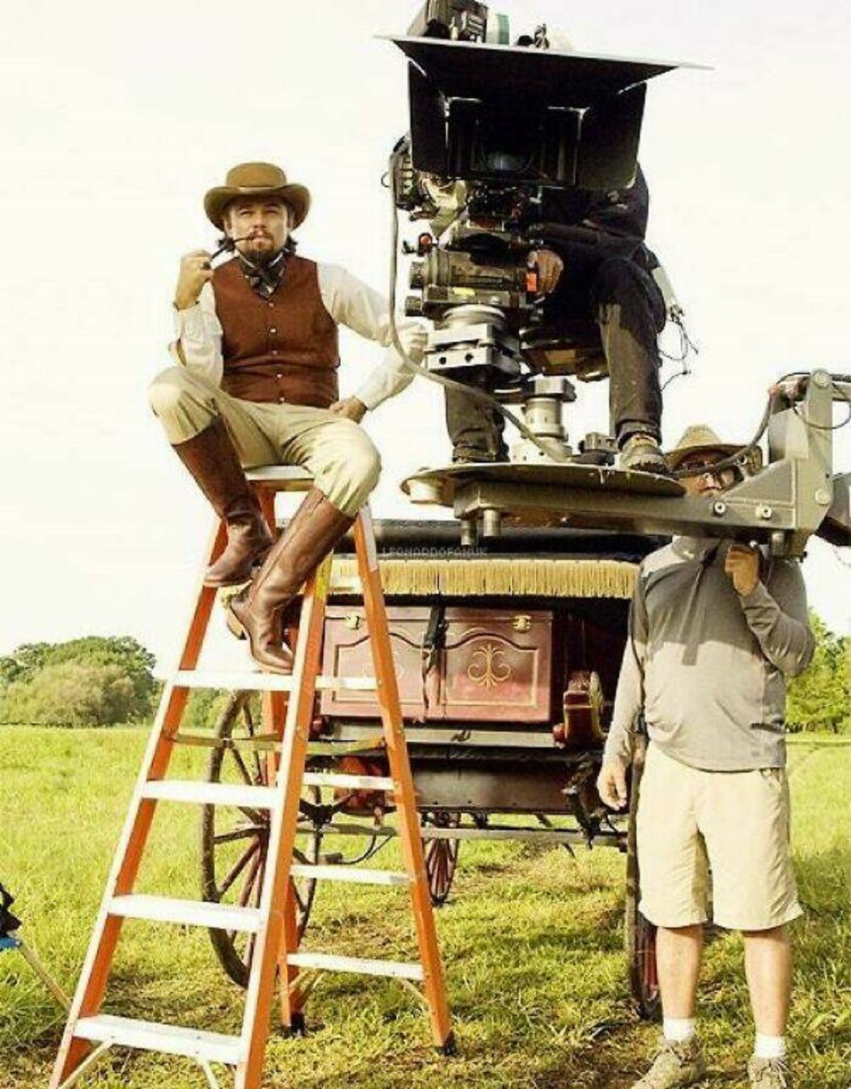 "Leonardo Dicaprio On The Set Of Django Unchained"