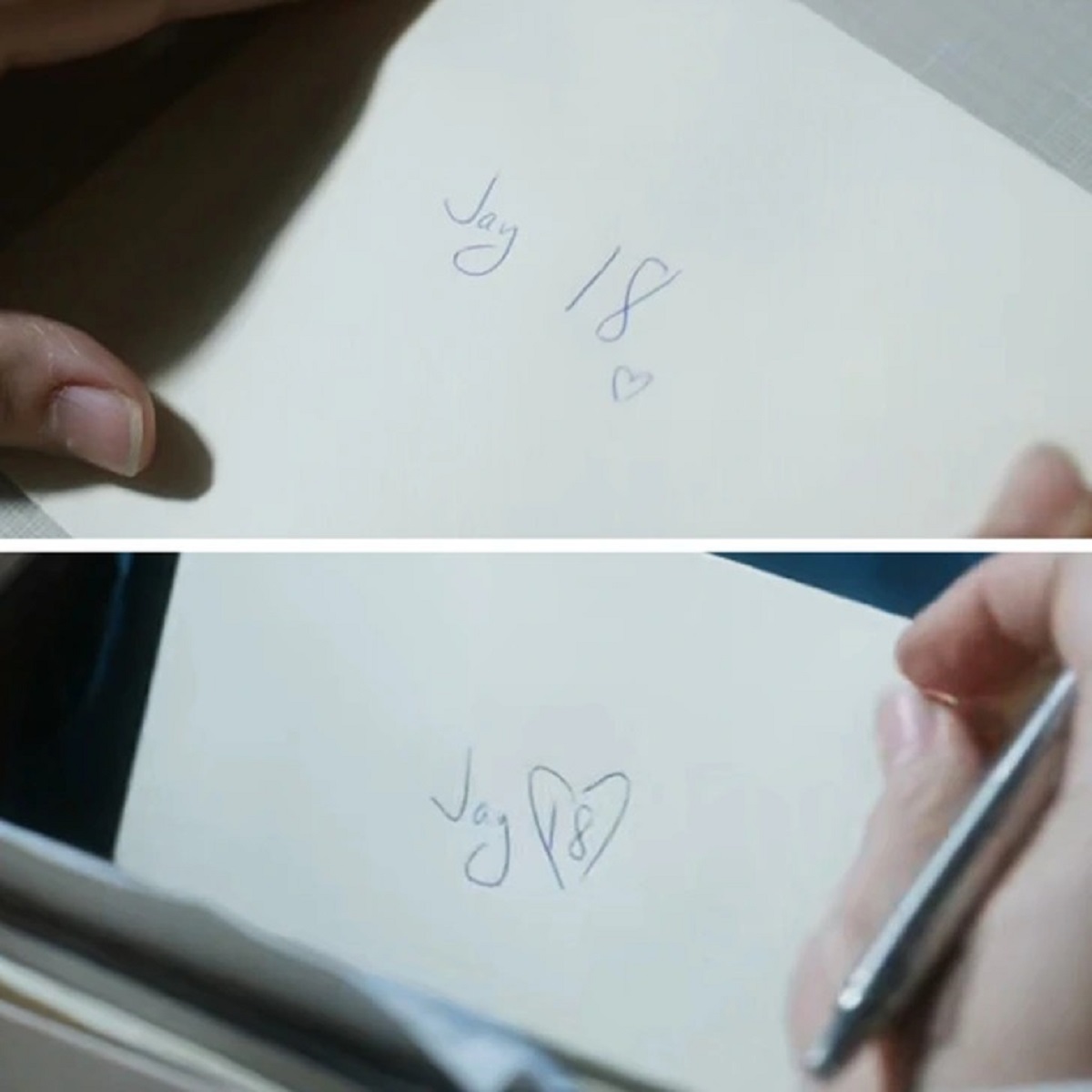 In Resident Alien, season 2, the way Asta addresses Jay’s birthday card changes between 2 shots.