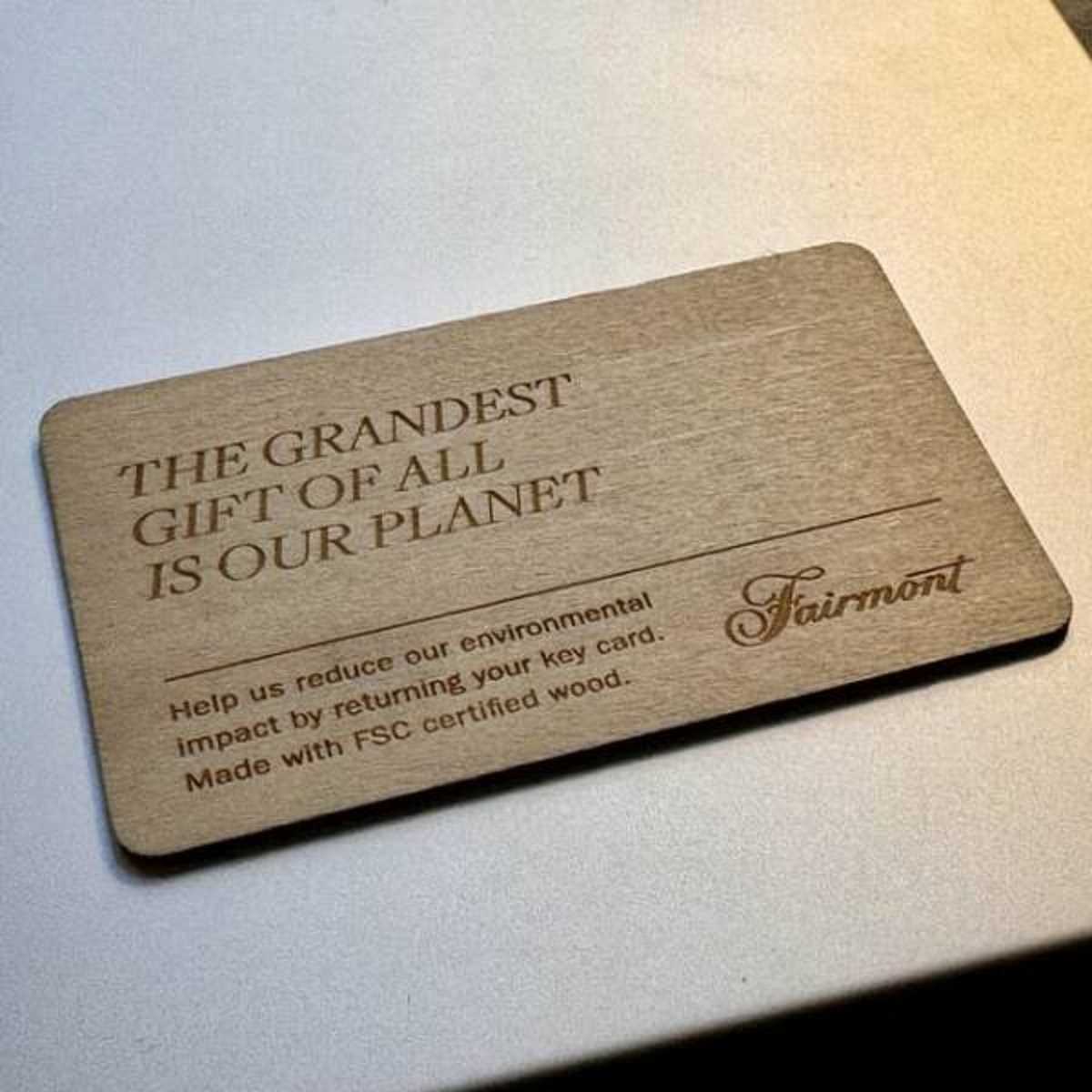 "My hotel key is made of wood"