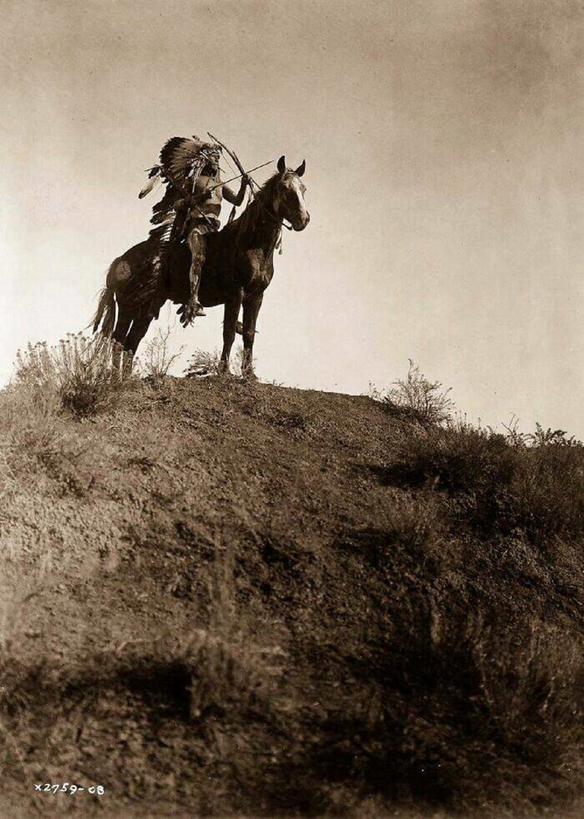 "An Apsaroke Man On Horseback, 1908"