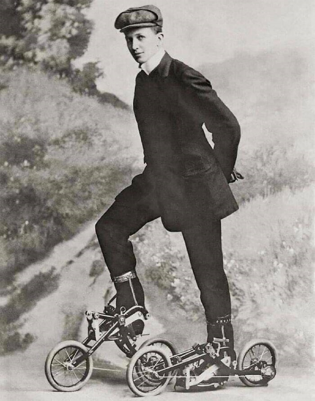 "Old Fashioned Roller Skates Photo, 1910"