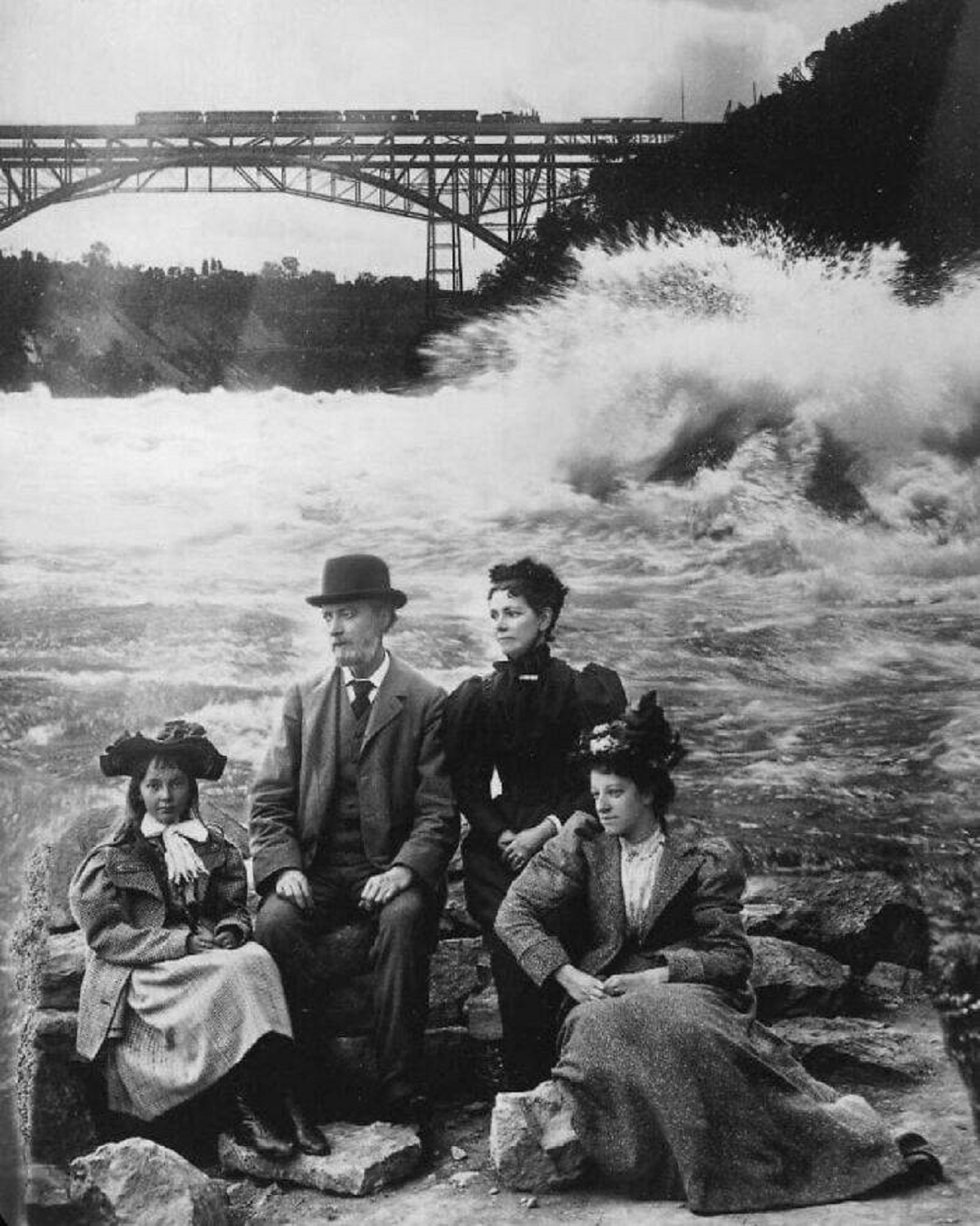 "Family Time At The Niagara River, 1890s"