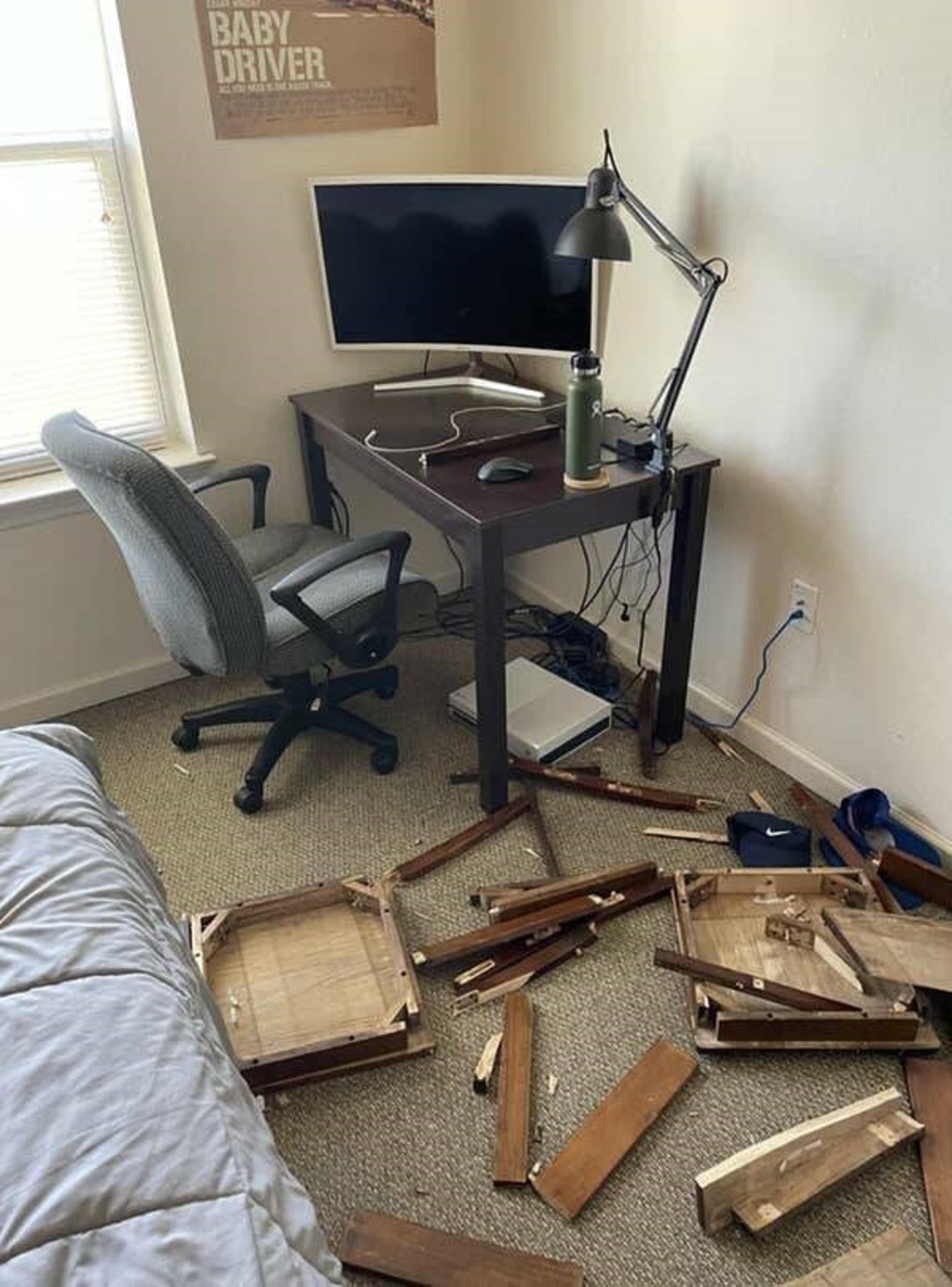 These roommates who were drunk and thought it would be a funny prank to destroy their other roommate's furniture: