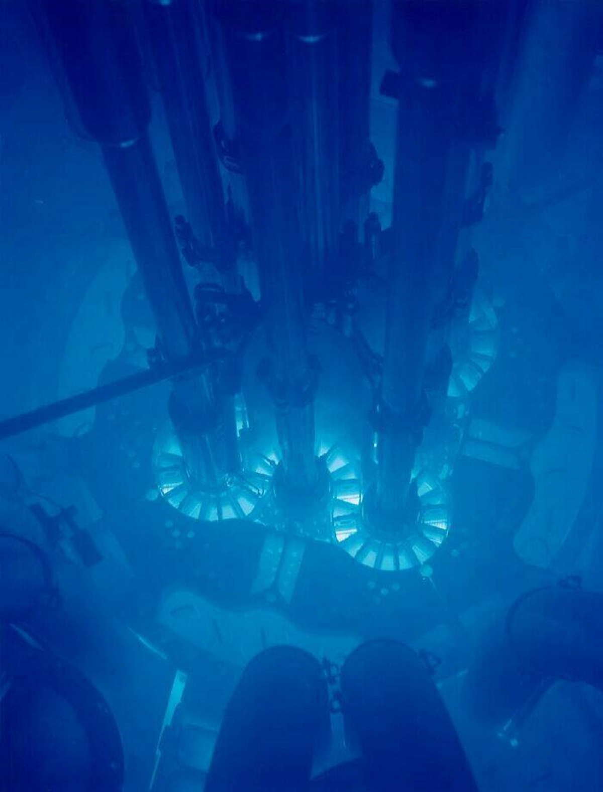 "Cherenkov Radiation (Blue Light) Inside Of A Nuclear Reactor"