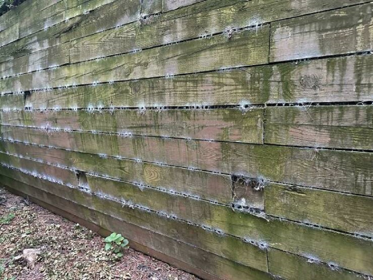 "My Friends Retaining Wall Outside In His Yard"