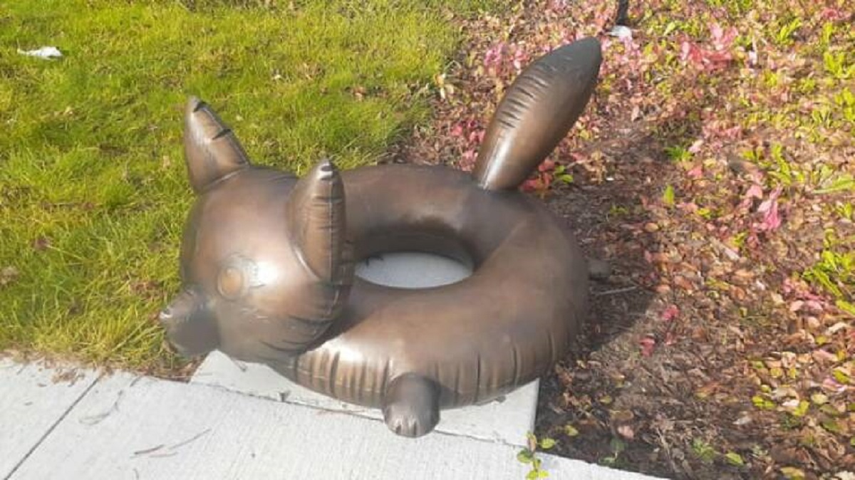 "There is a bronze statue of a pool floatie at my local pool."