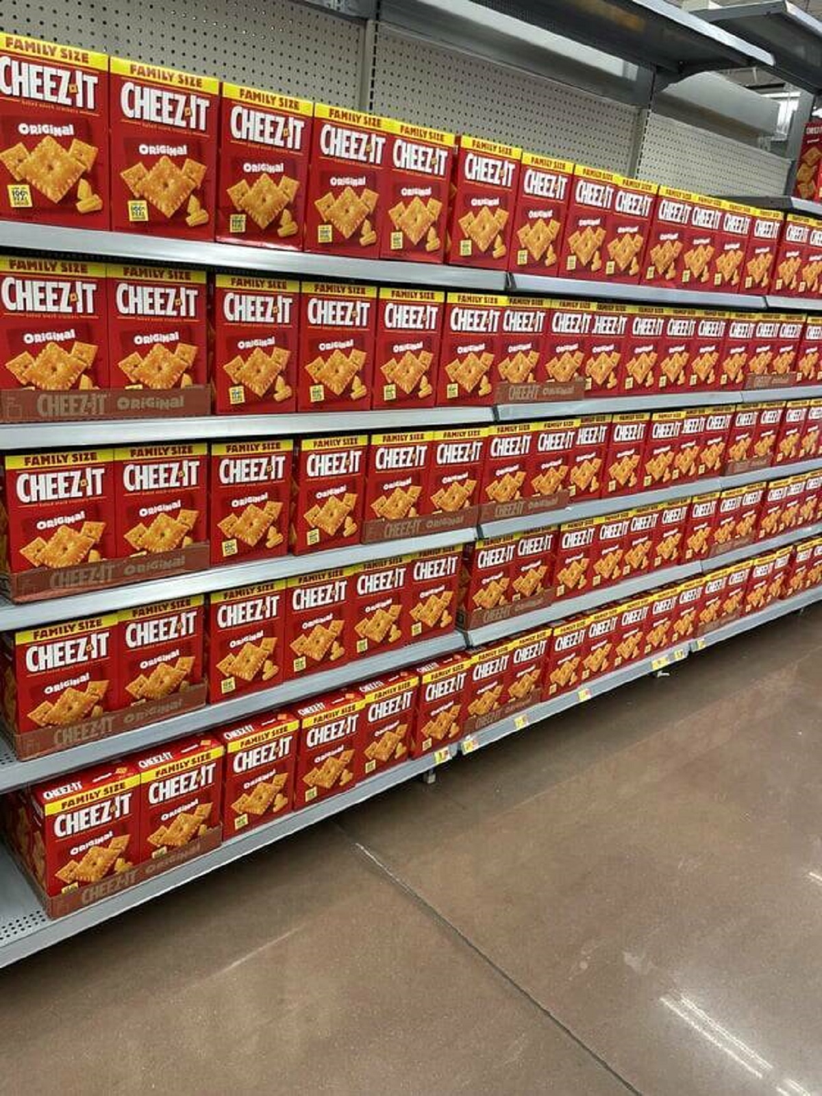 "My local Walmart has an isle of just cheese-its"