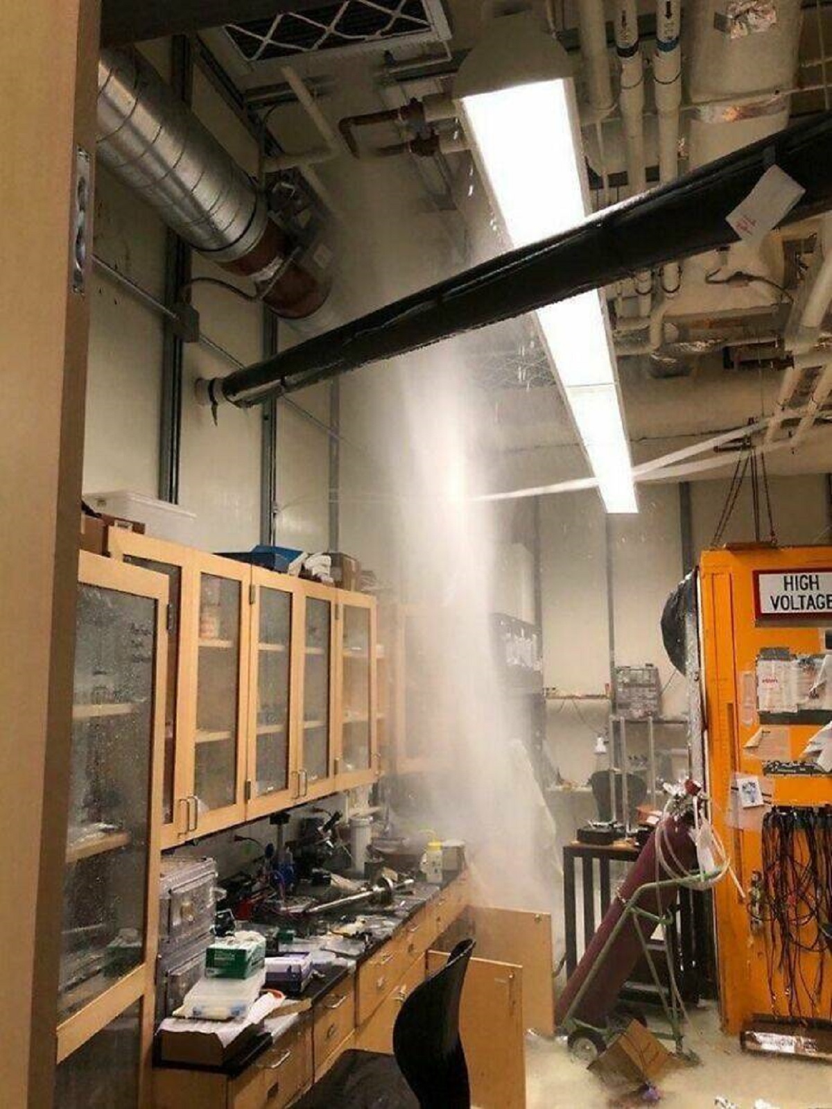 "Had A Leak Develop In Our Laboratory This Morning. Nobody Was On Campus To Catch It So There Was 4 Inches Of Standing Water And Countless Ruined Pieces Of Equipment"
