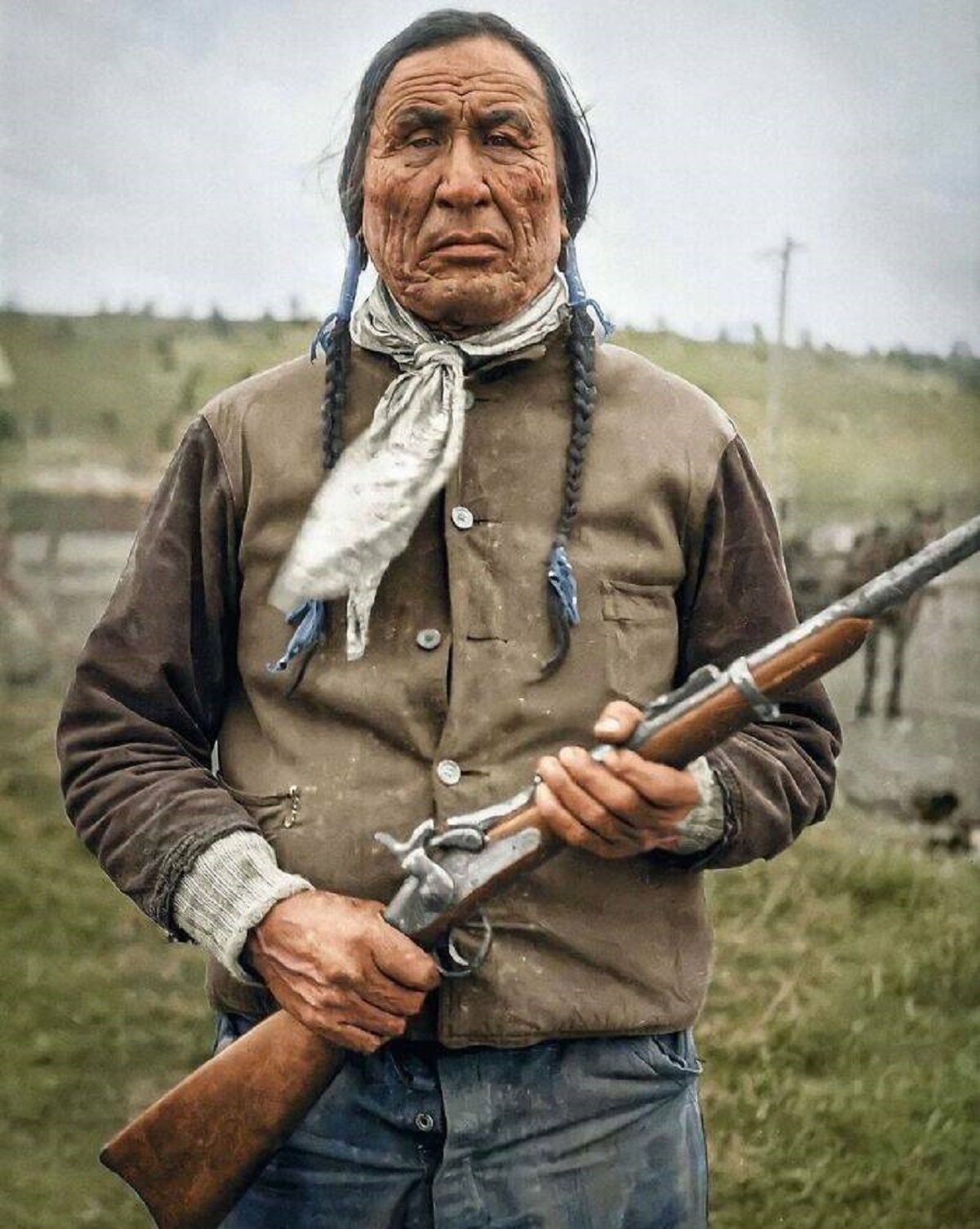 "Wooden Leg, A Northern Cheyenne Warrior, Photographed In 1927"

"He was notable for fighting against US Army officer and cavalry commander George Armstrong Custer at the Battle of the Little Big Horn."