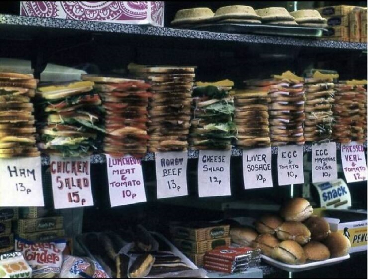"In 1972, You Could Buy Sandwiches In London For Various Prices"