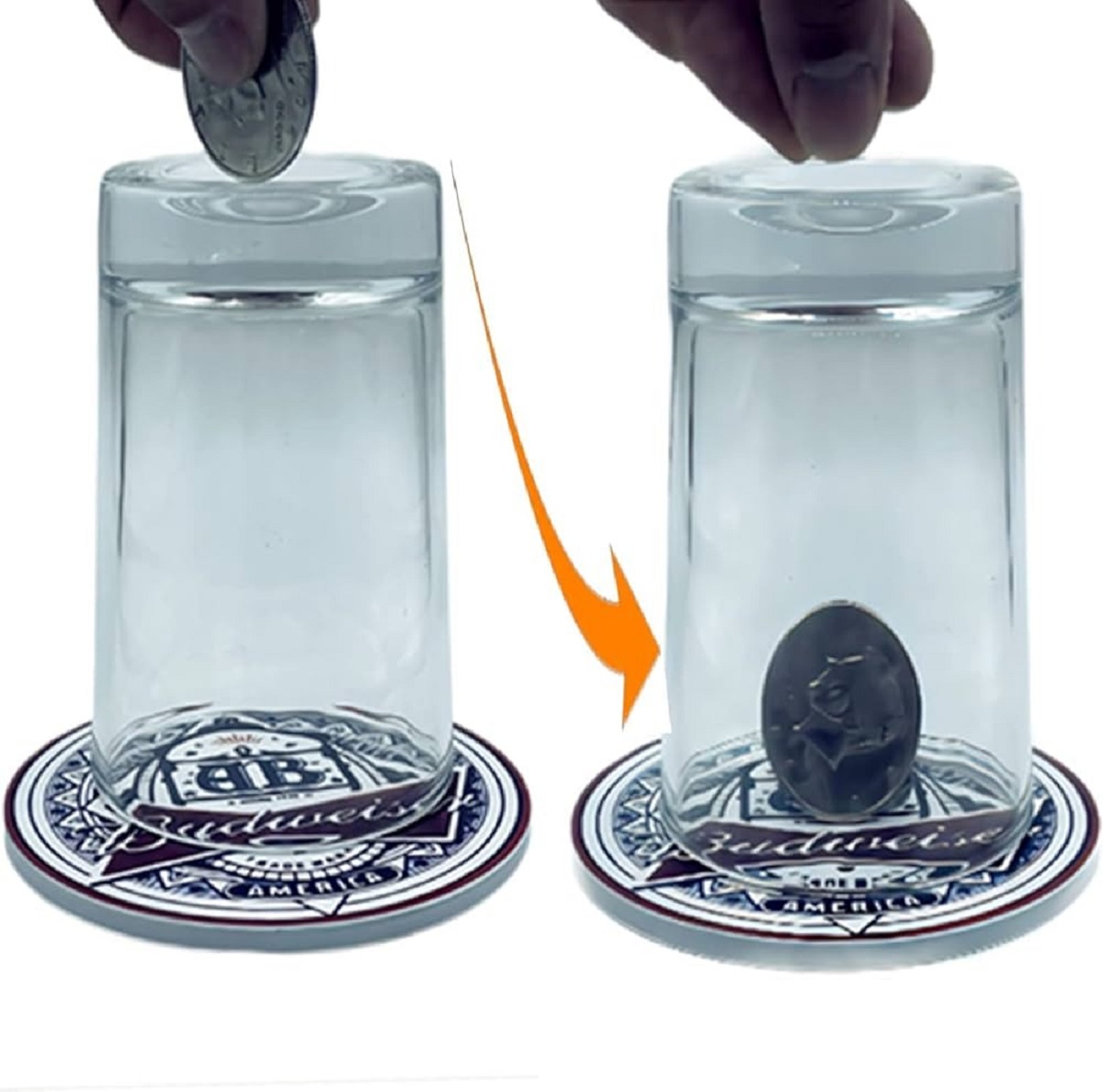 This classic magic trick never fails to amaze friends. Watch as the magician seemingly effortlessly pushes a coin through an ordinary, unyielding glass. Starting with the coin in their palm, they tap the glass several times, each tap causing the coin to mysteriously move closer. With each tap, the magician subtly adjusts their grip until, with a final tap, the coin is at their fingertips. A quick, stealthy toss sends the coin into the glass, leaving the audience clueless to the sleight of hand mastery required.