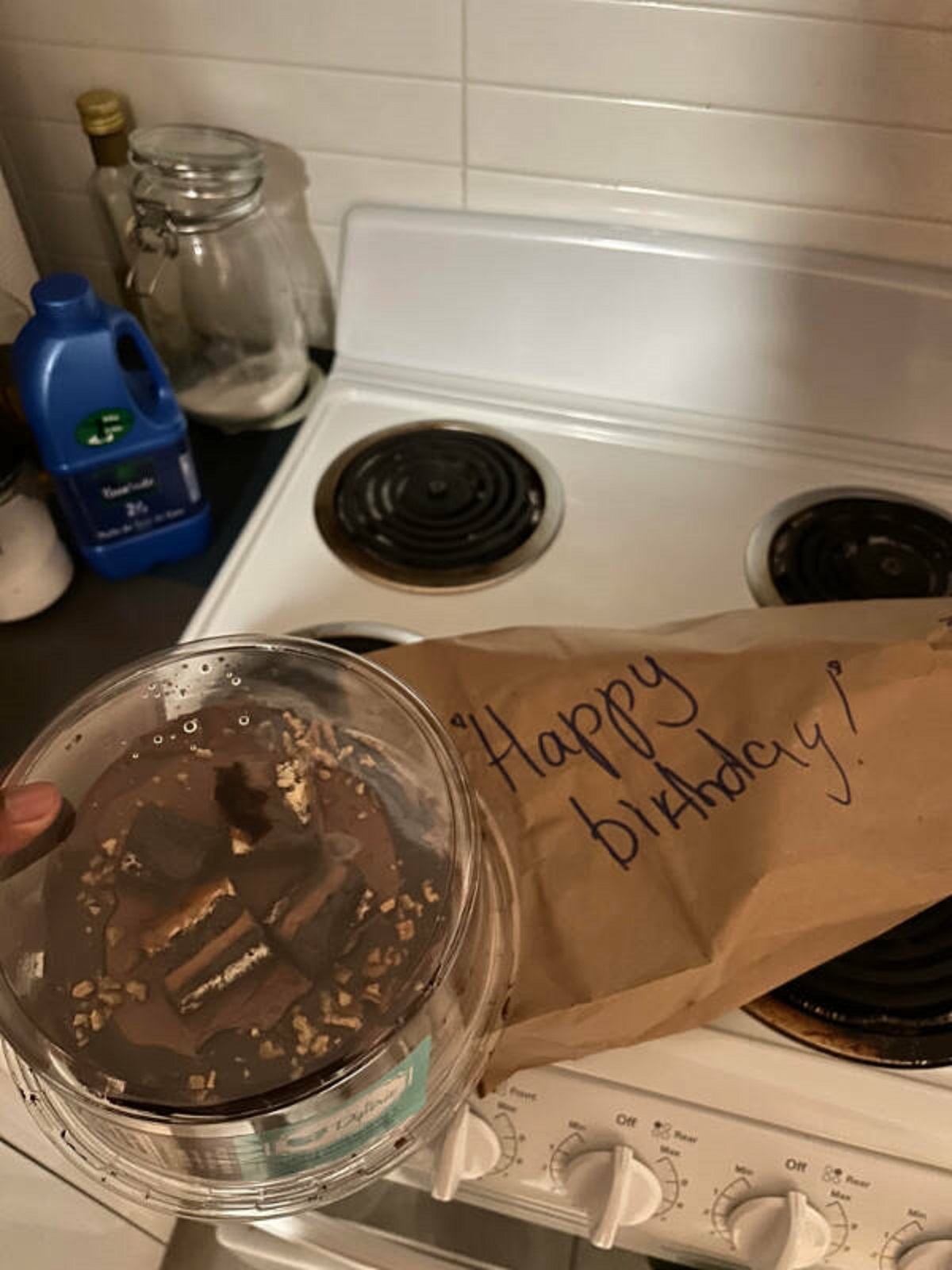 “Paid 4 extra bucks on Uber Eats for a Happy birthday sign on the birthday cake and this is what I got.”