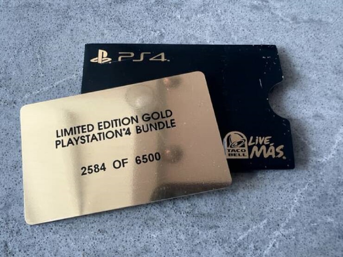 "This card that came with a Gold PS4 I won from Taco Bell"