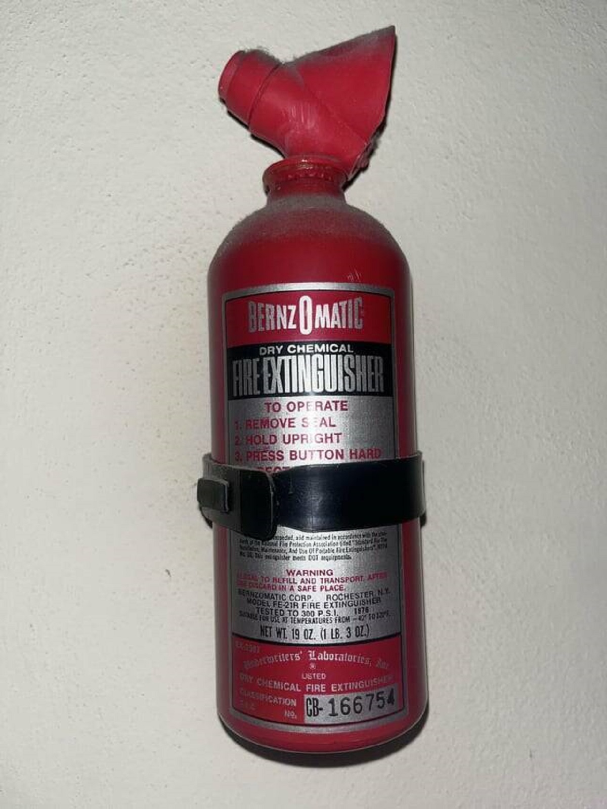 "The fire extinguisher in my new rental is from 1976"