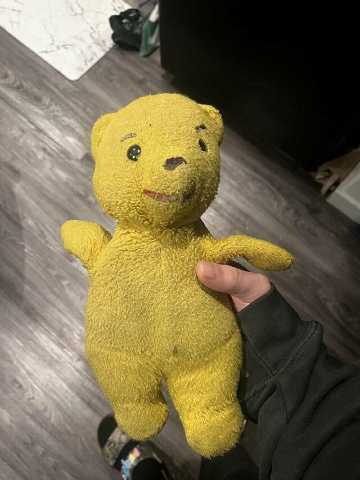 "My mom has had this bear since she was a baby"