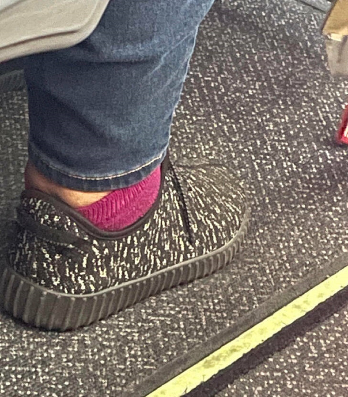 “The lady on my flight wore her camouflage shoes.”