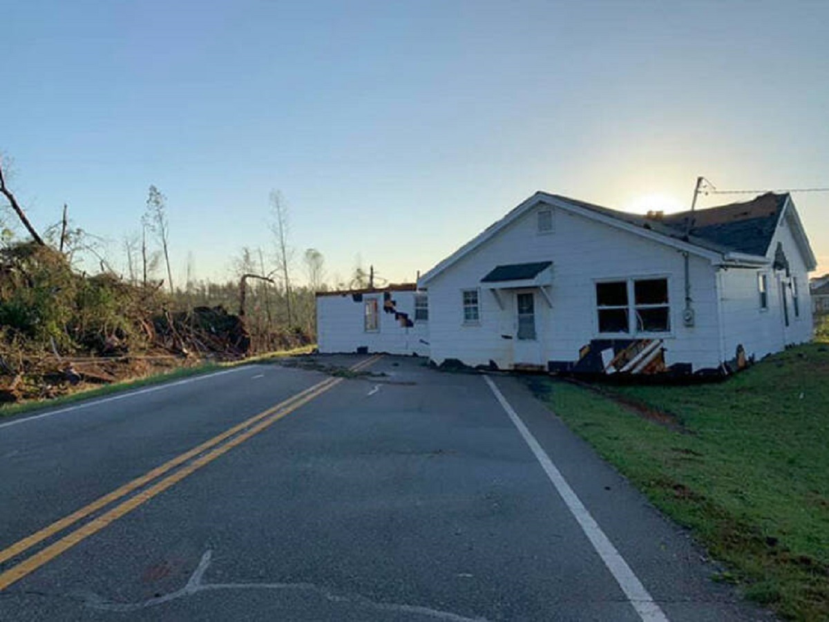 "A Tornado In Thomaston, Georgia, Ripped A Home Off Its Foundation And Put It In The Road"