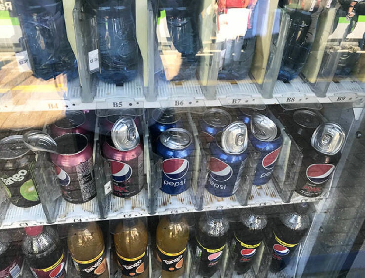 "The Heatwave In Britain Made These Cans Explode Inside The Vending Machine"