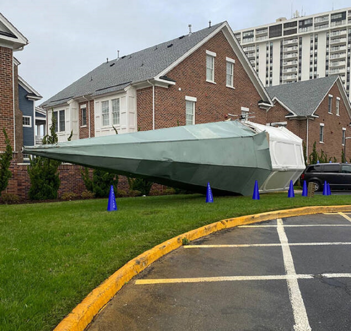 "A Church Steeple Blew Off During A Storm Last Night"