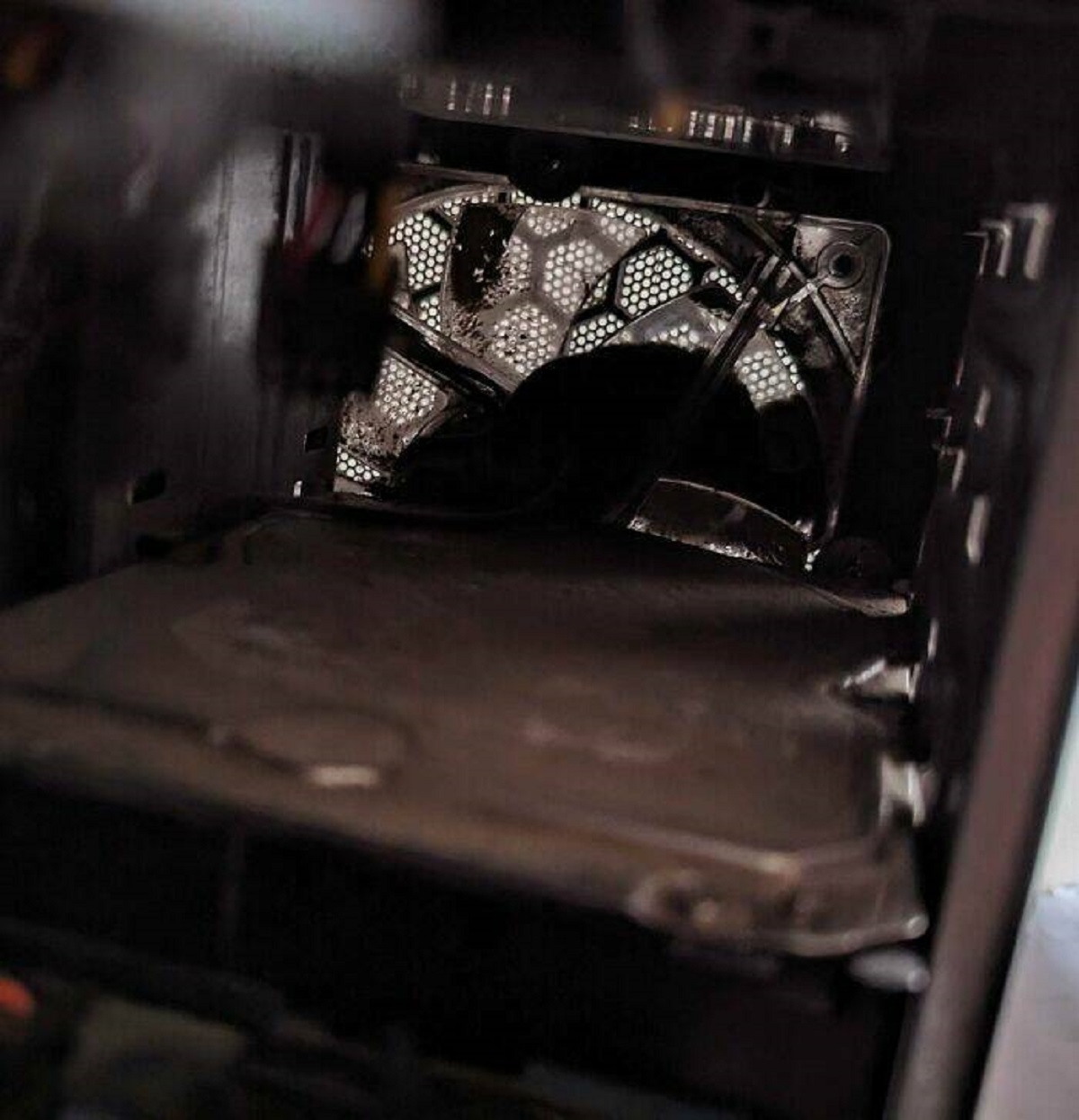 "Opened My PC Today To Find Out Why It Suddenly Started Running So Much Quieter A Couple Of Days Ago, And Also Why My Office Had A Bad Smell This Morning. Mystery Solved..."