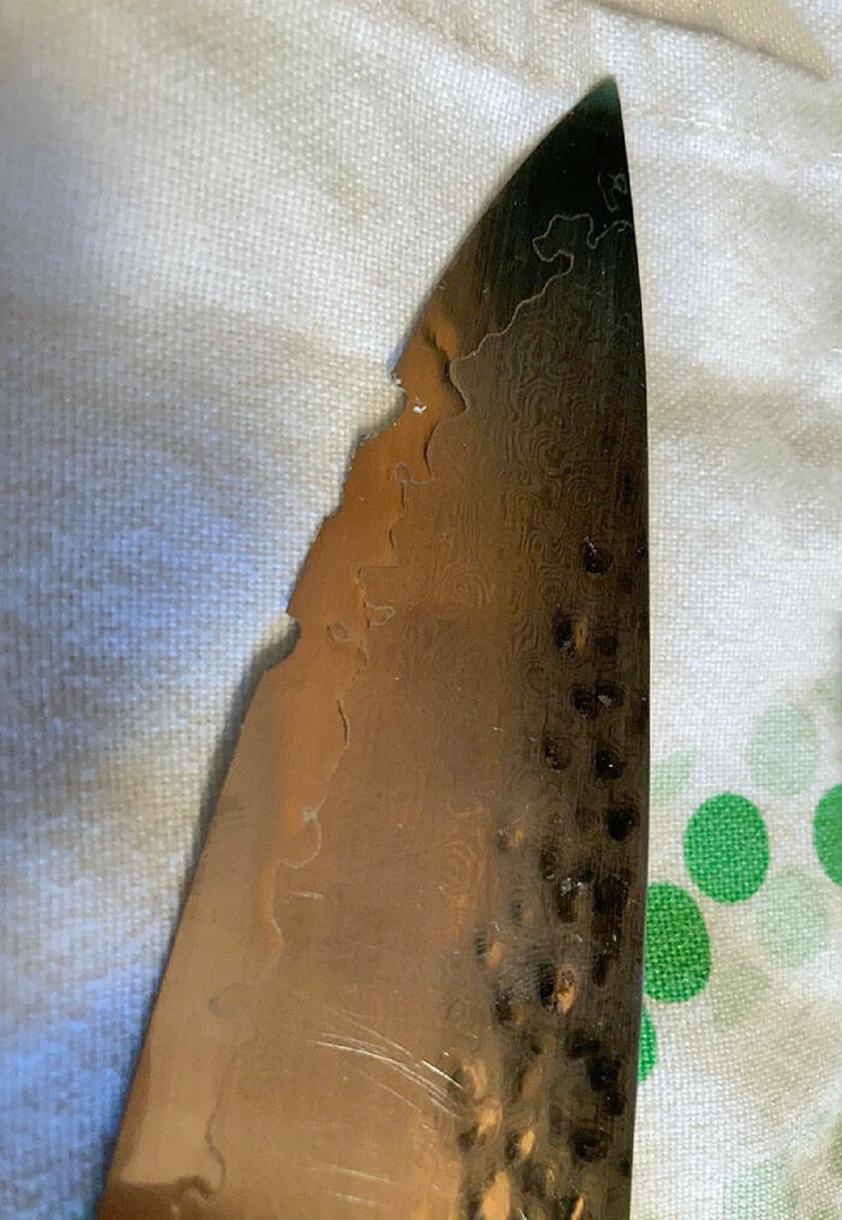 "Many People Helped Out With The Dishes On Thanksgiving Dinner. However, Today I Found My Chef's Knife Like This"