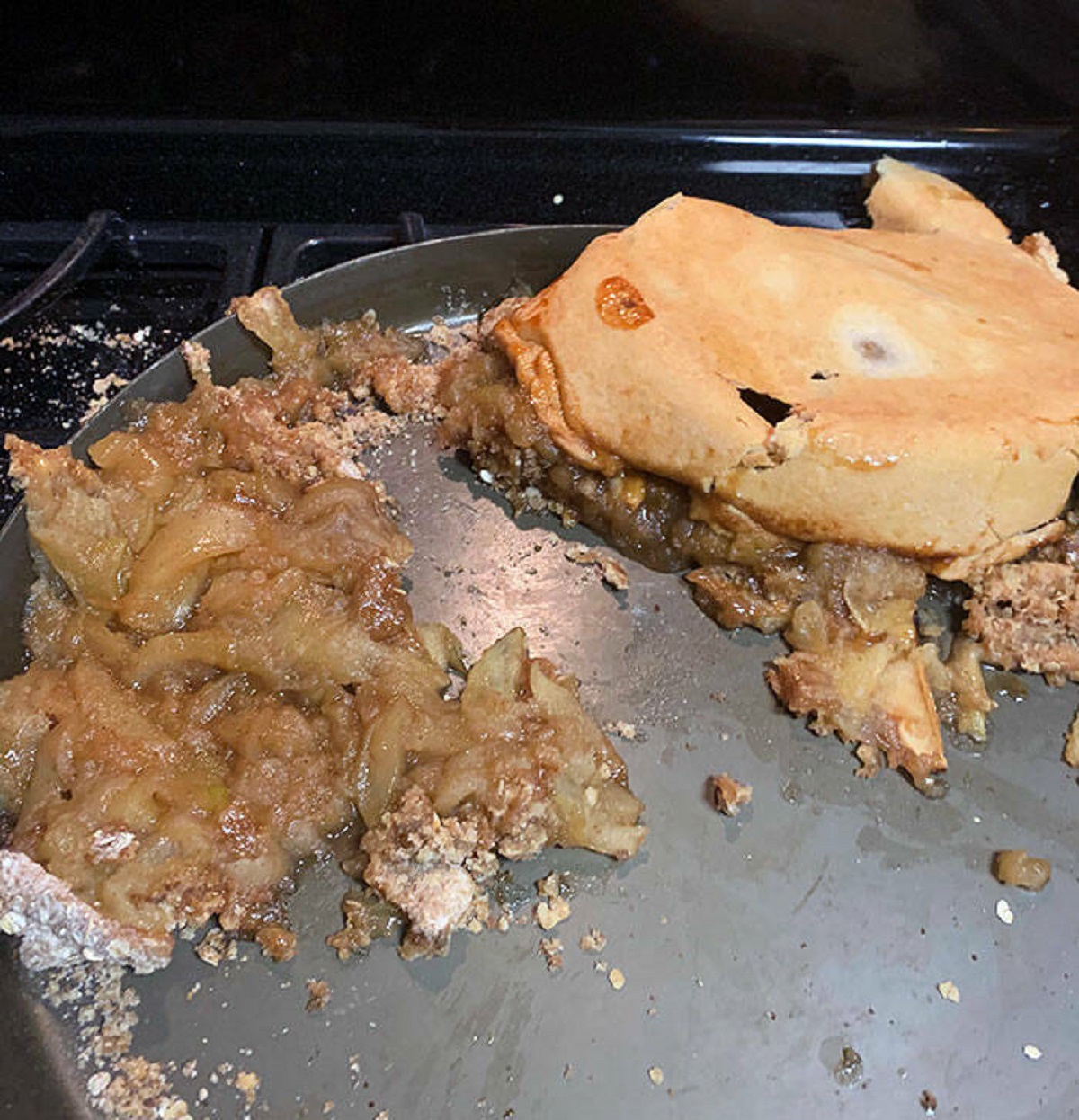 "I Stayed Up Until 4 AM Baking My First Fully From Scratch Apple Pie For Thanksgiving. Stayed Up Until 4:30 AM Having A Breakdown Over Dropping It"