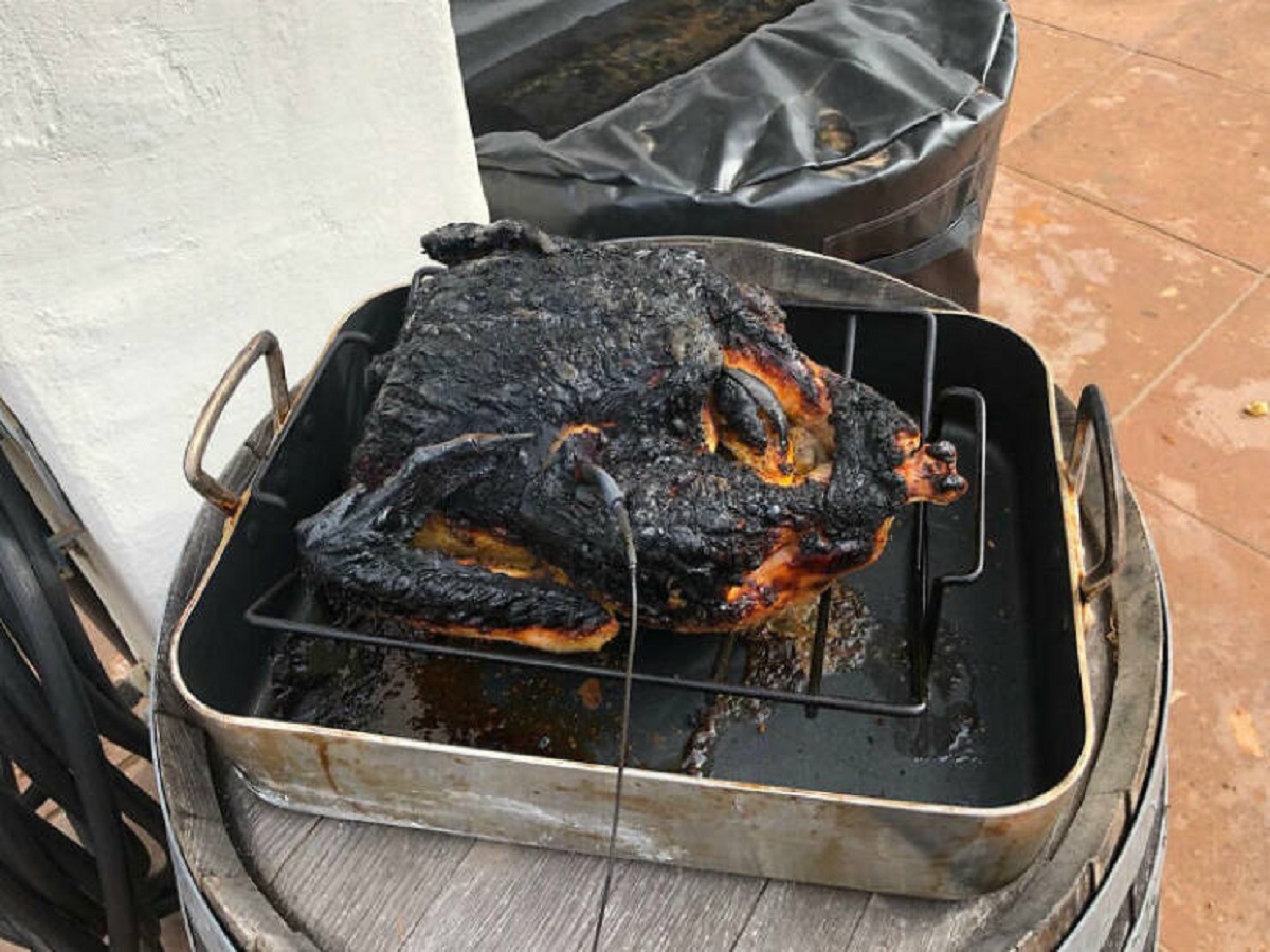 "Grandfather Tried To Cook A Turkey In A Pizza Oven Today"