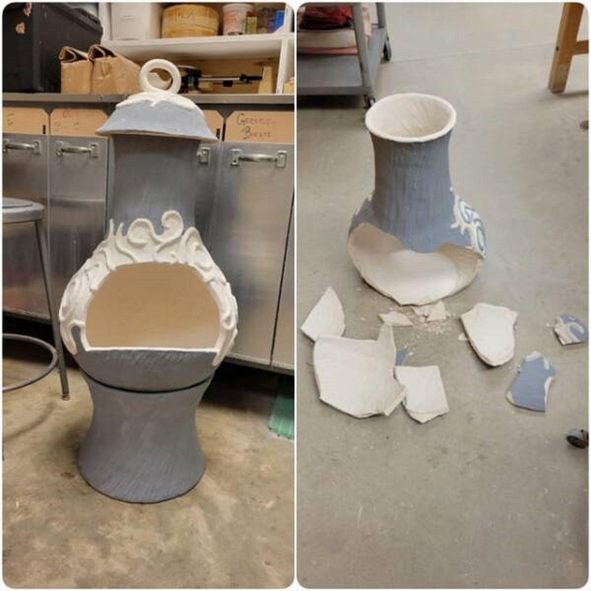 "Husband made me a sweet Zelda chiminea... Dropped it on the way into the kiln for final firing"