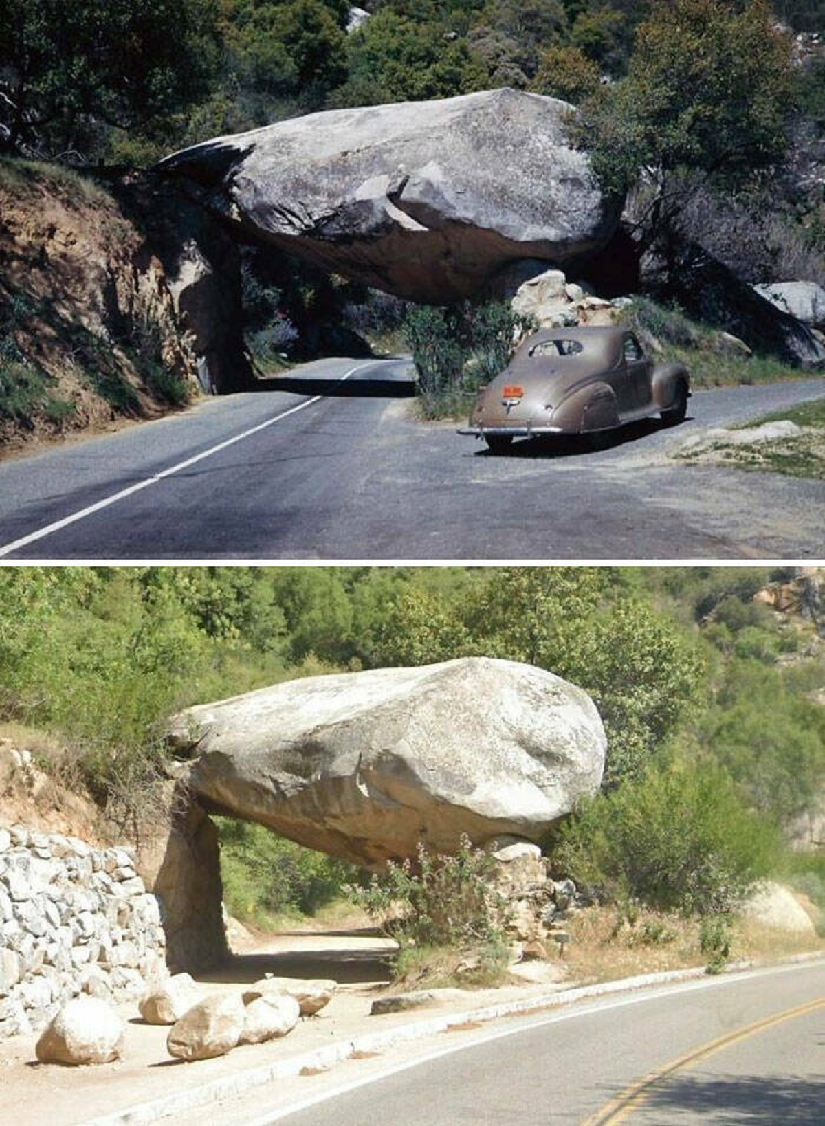 "Tunnel Rock At Sequoia National Park, 1952 And 2022"