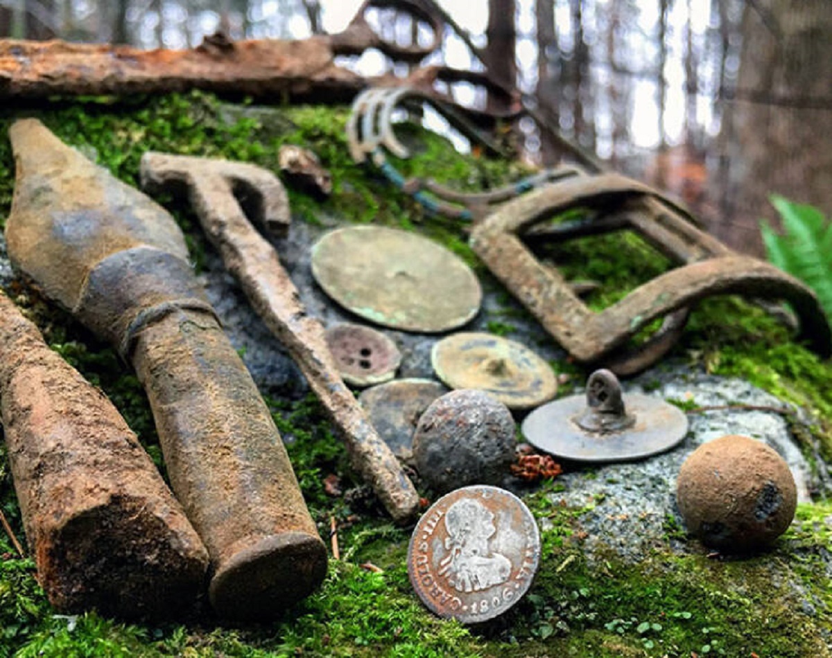 "Some Things I Found While Metal Detecting The Mountains Of Vermont"

"Highlights include a musket part, a pair of 1700's shoe buckle frames, and a 1806 Spanish silver half-reales!"