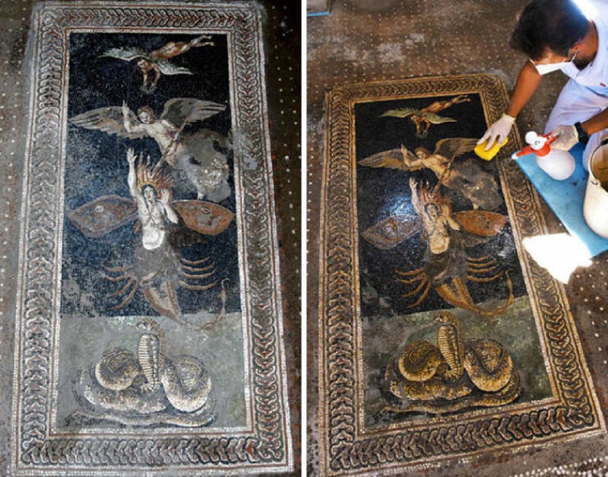 "Mosaic On The Floor Depicting The Catasterism Of Orion In The House Of Jupiter, Regio V (Late 2nd Century BC)"