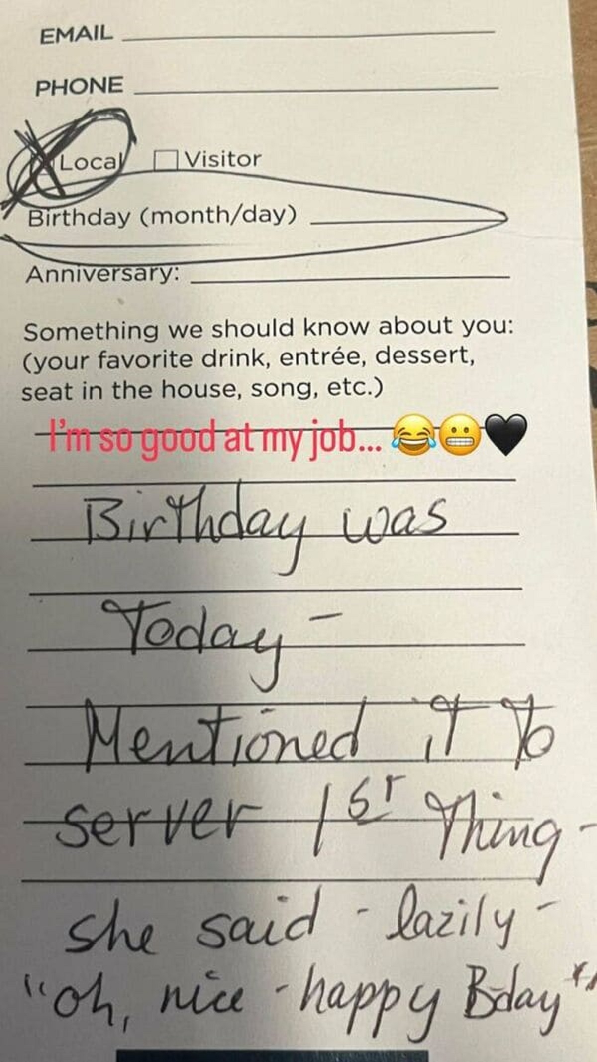 “The Time I Ruined This Woman’s Birthday”