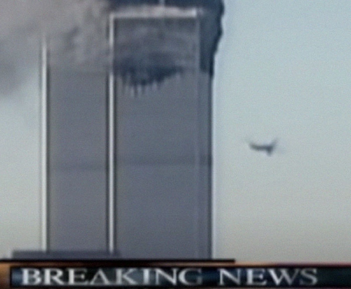 The 2nd plane hitting the World Trade Center on 9/11