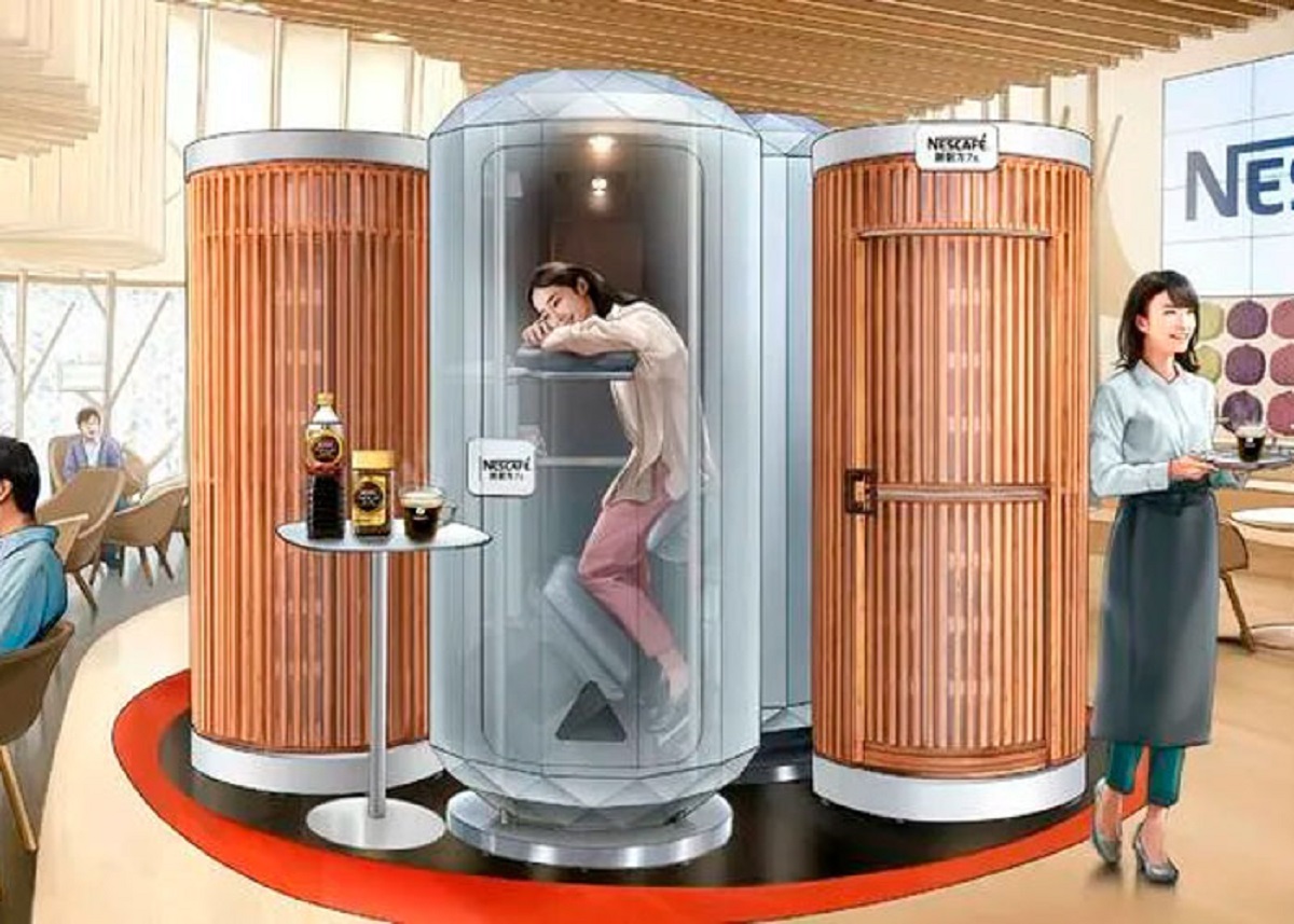 Nescafe, the coffee brand, has opened a sleep cafe in Tokyo where guests can enjoy a cup or coffee and/or a nap.